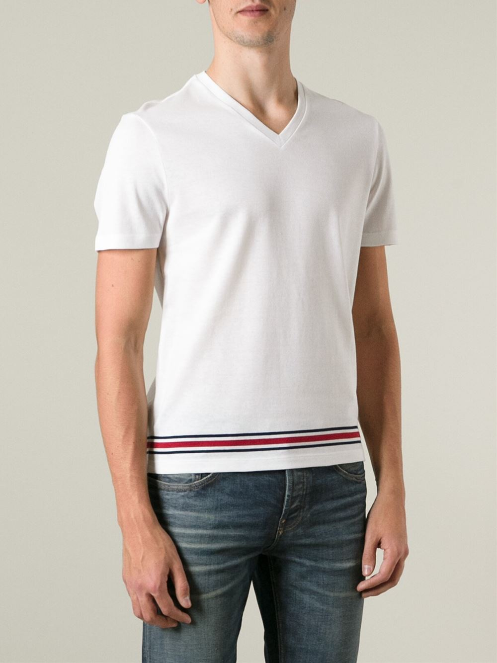 Gucci V-Neck T-Shirt in White for Men - Lyst