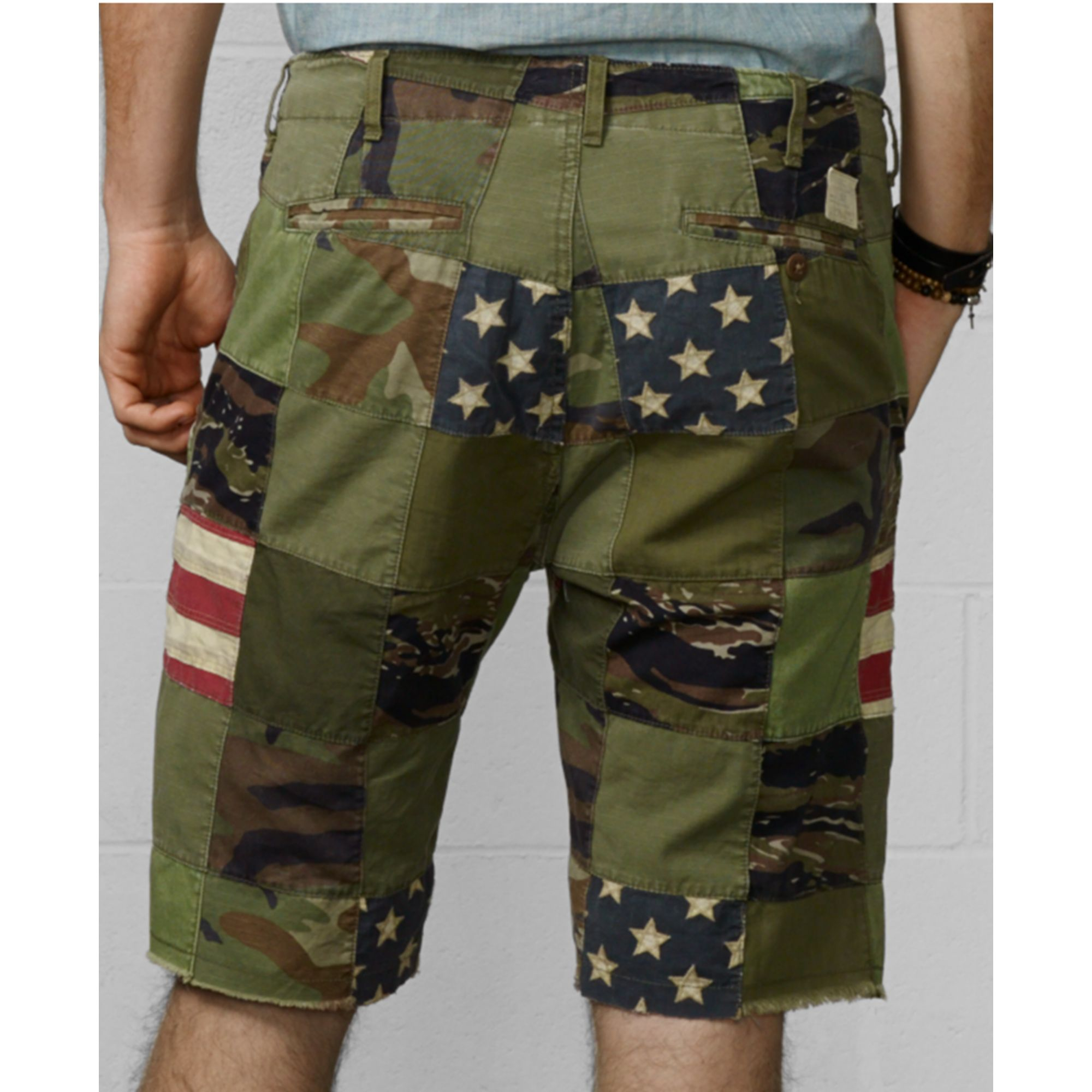 Denim & Supply Ralph Lauren Patchwork Chino Shorts in Green for Men | Lyst