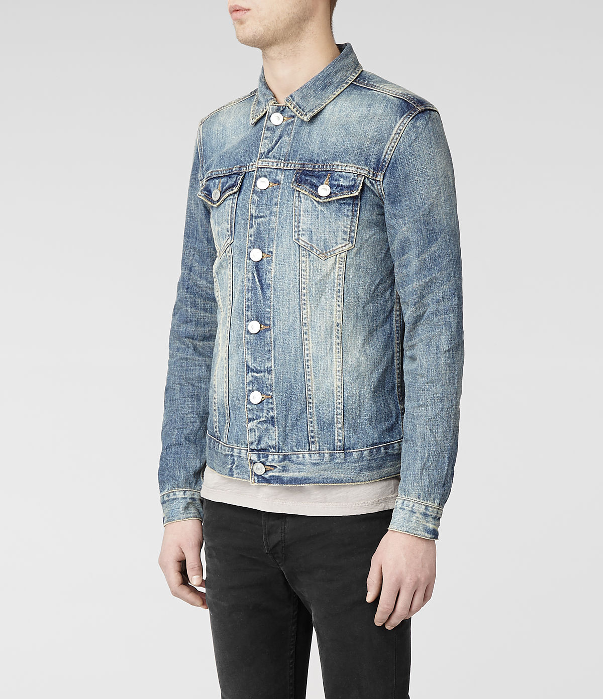 mens all saints denim jacket