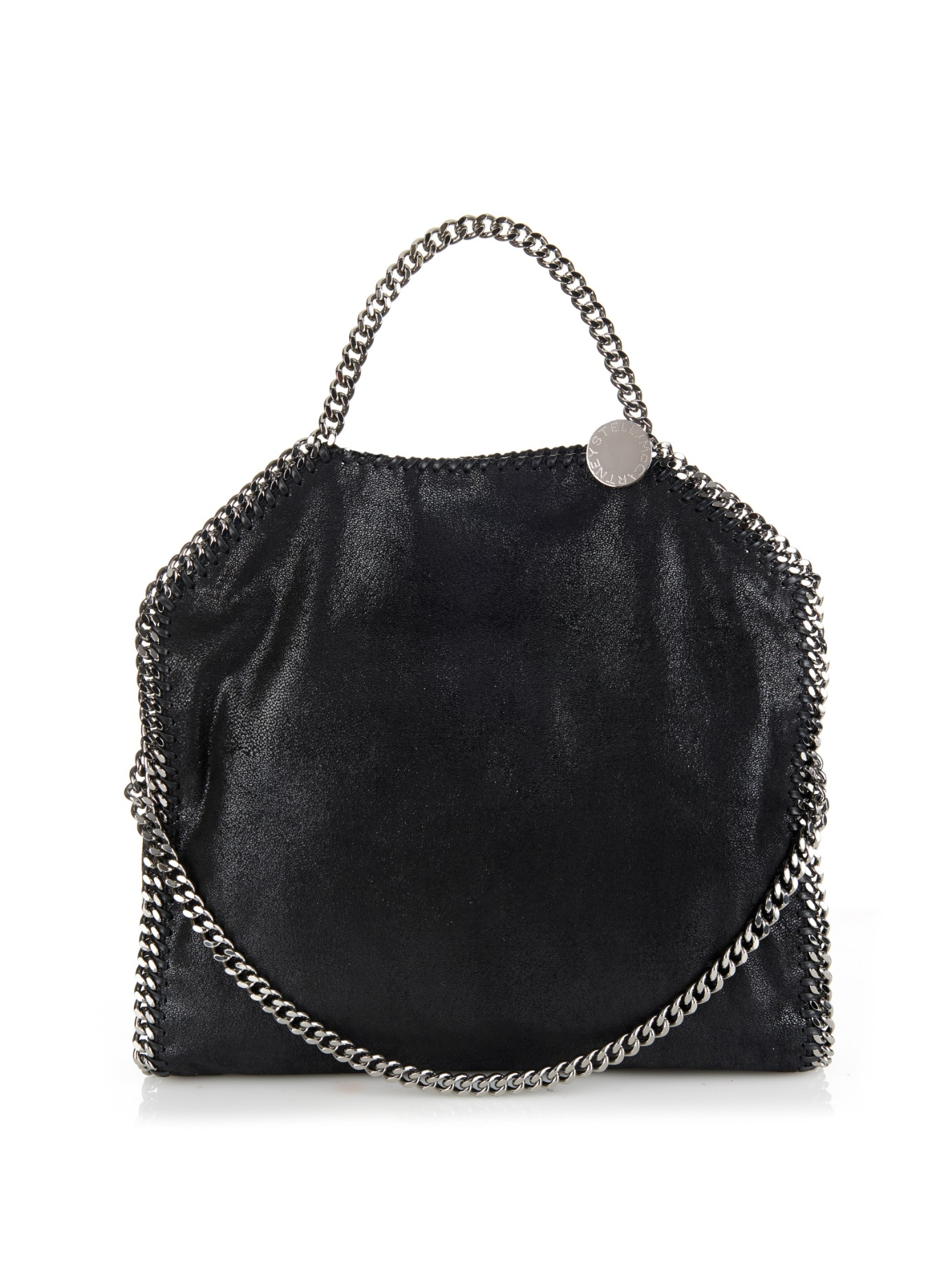 Stella mccartney Falabella Small Faux-suede Shoulder Bag in Black | Lyst