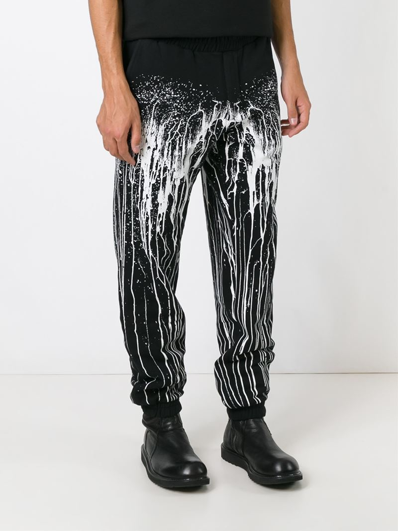 Marcelo Burlon Paint Drip Print Track Pants in Black for Men - Lyst