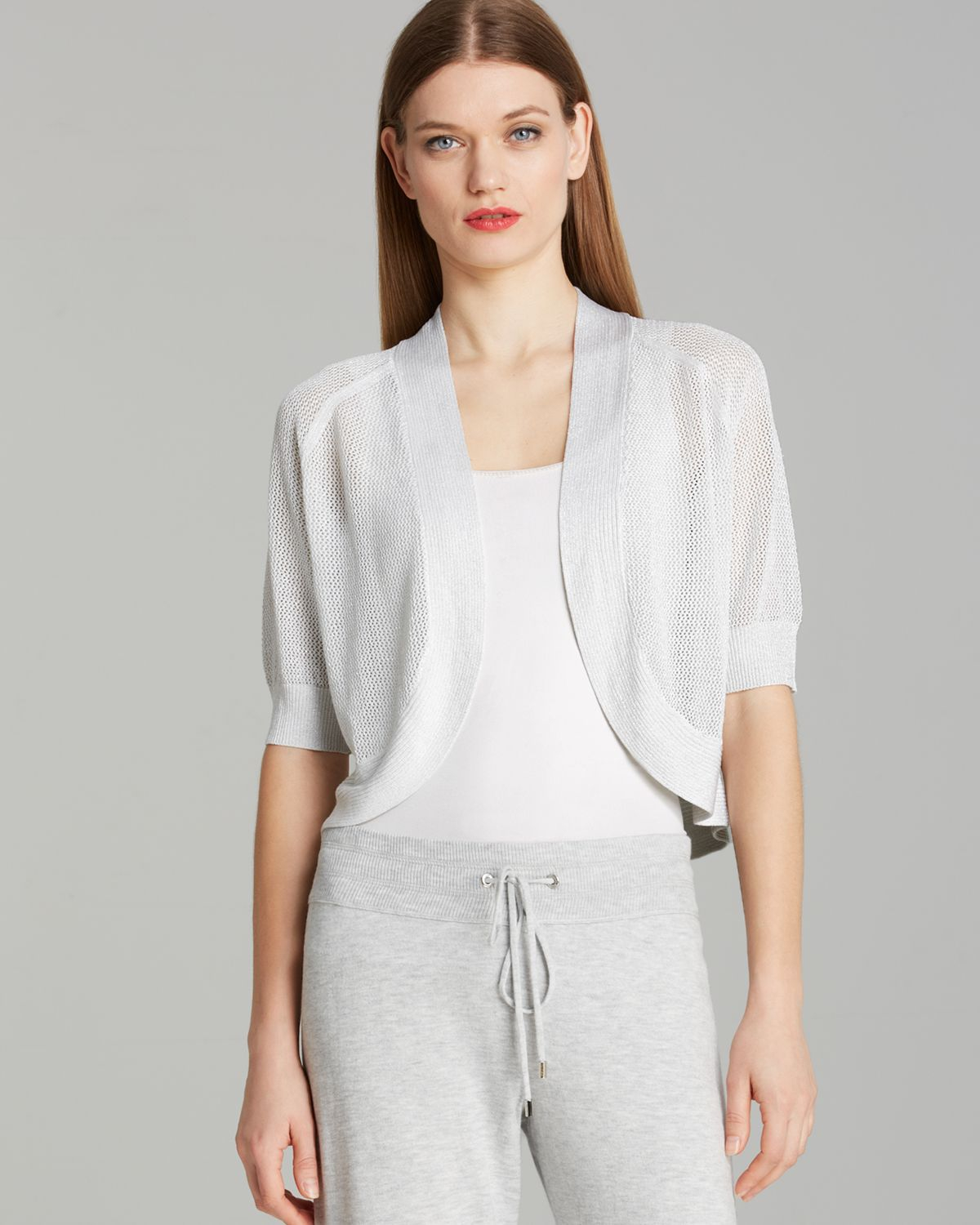 Lyst Calvin Klein Metallic Shrug in White