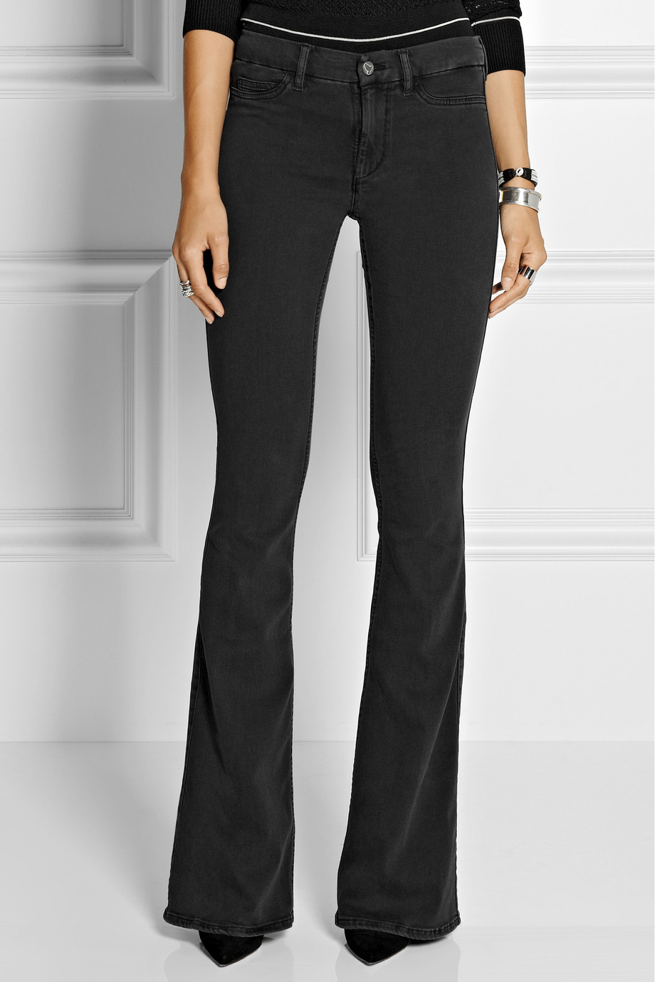 M.i.h Jeans The Skinny Marrakesh Mid-Rise Flared Jeans in Black - Lyst