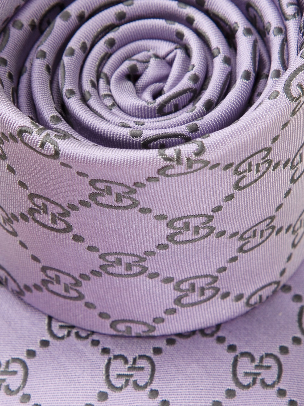 Gucci Monogram Print Tie in Purple for Men