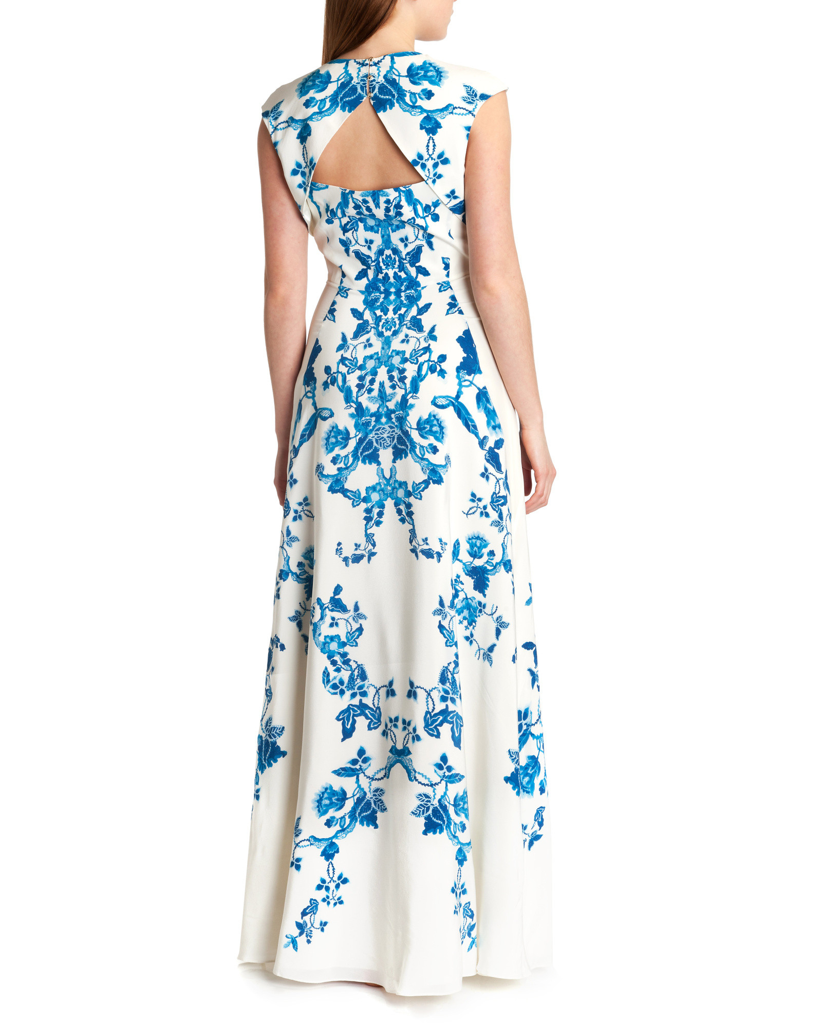 Ted Baker China Blue Print Maxi Dress In Lyst Gallery