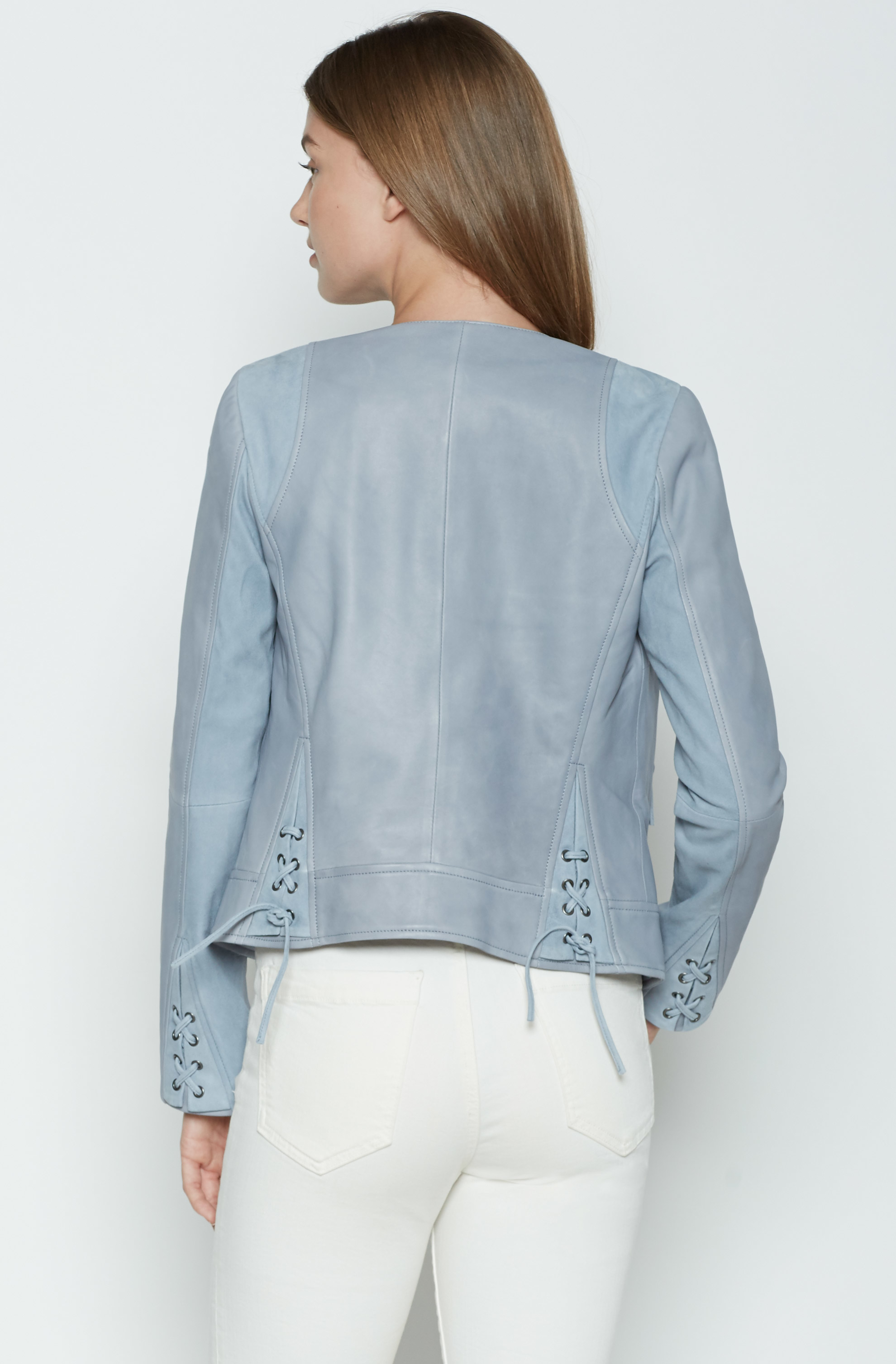 Joie Fifi Leather Jacket In Blue Lyst Gallery