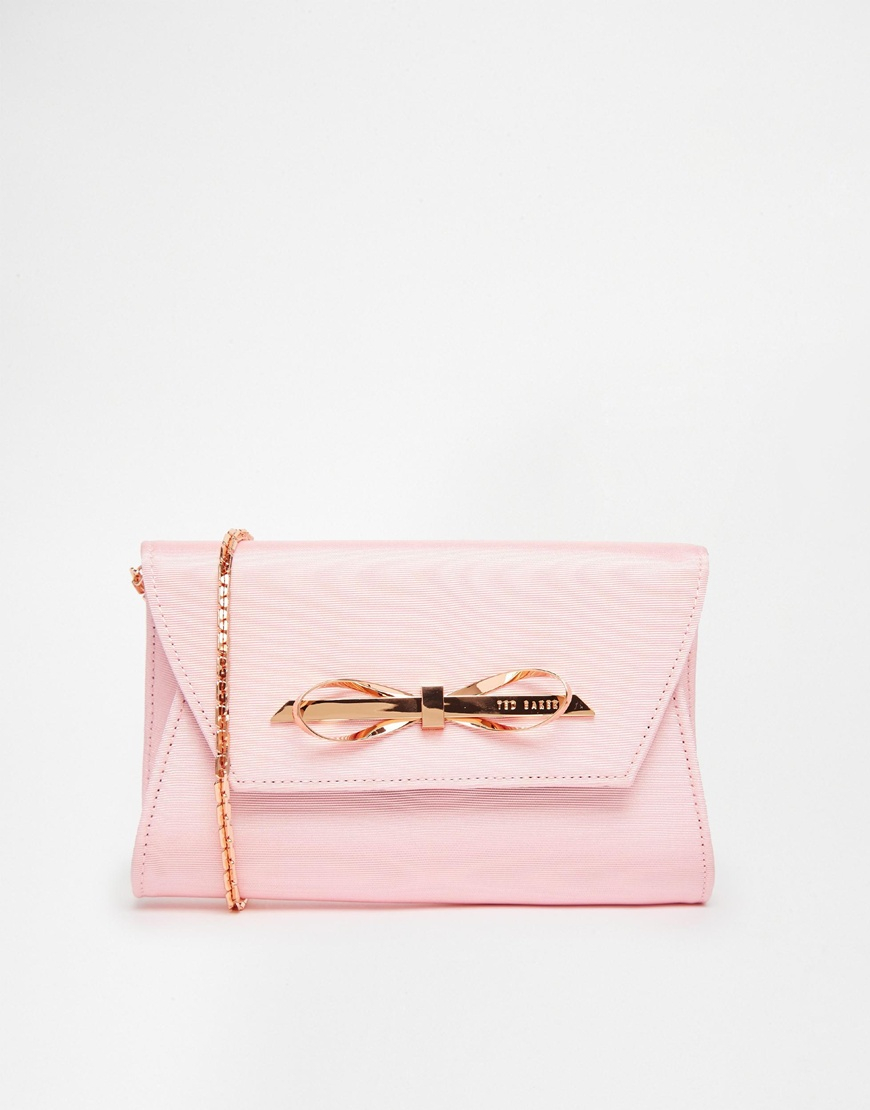 ted baker pink bow clutch bag