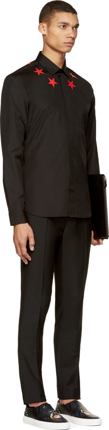 Givenchy black shirt with red stars hotsell