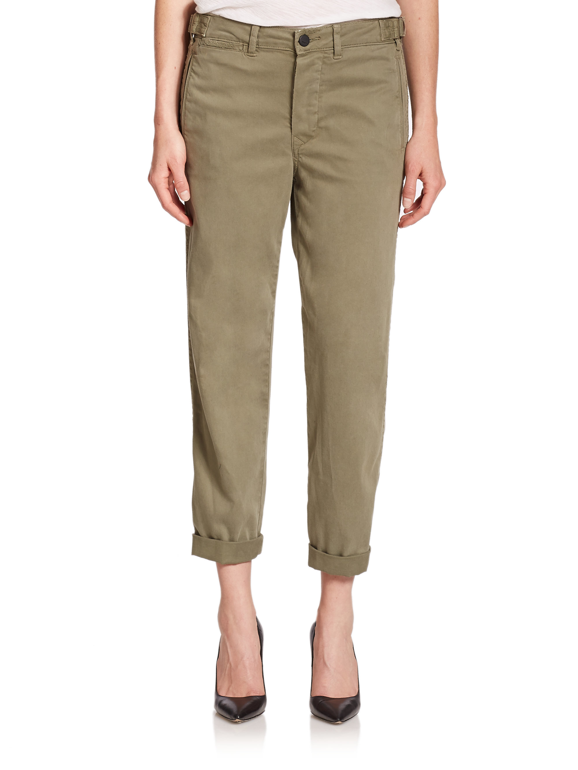 Lyst - Genetic denim Relaxed Cropped Straight-leg Jeans in Green