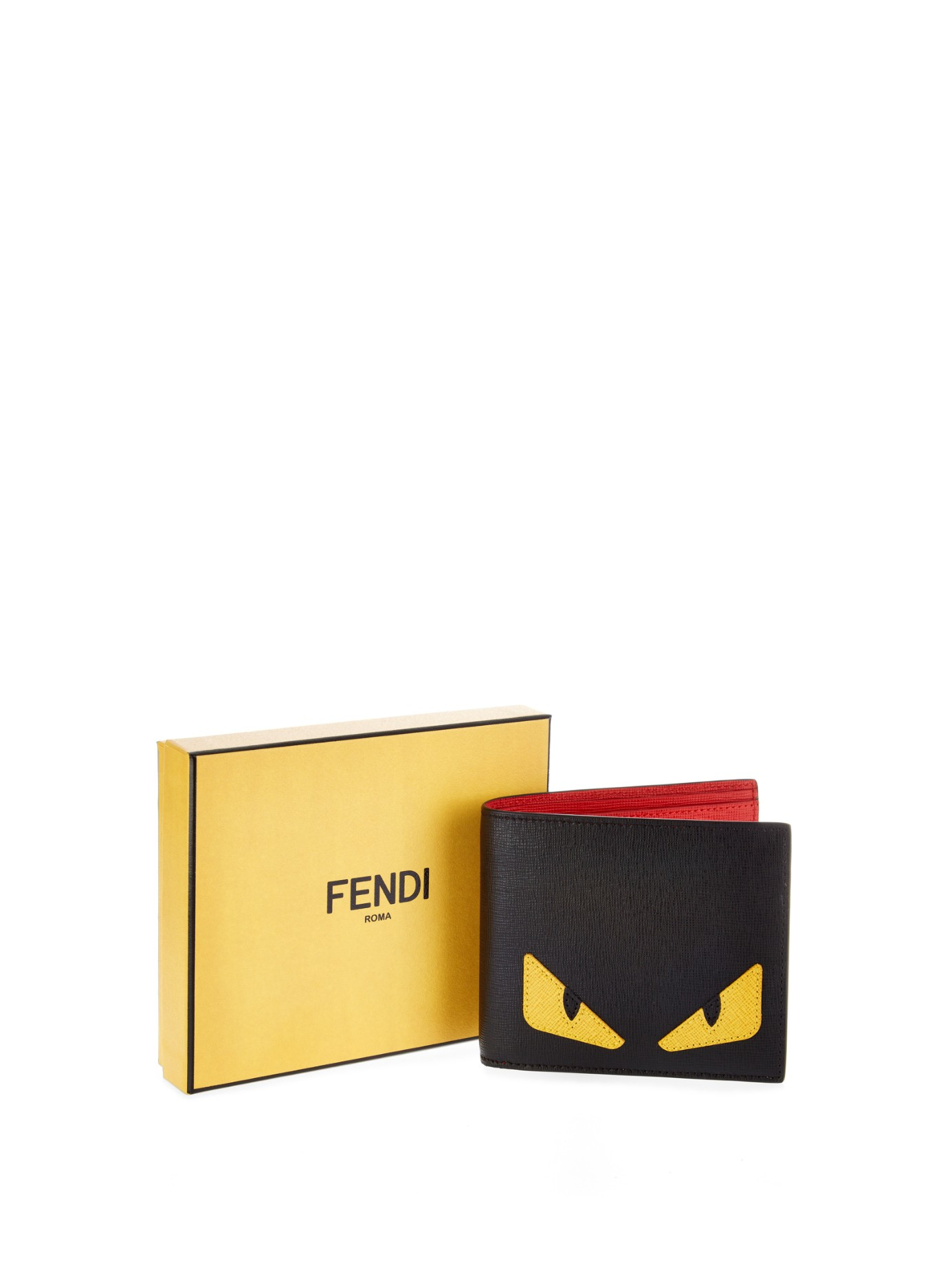 Fendi Bag Bugs Leather Bi-fold Wallet 