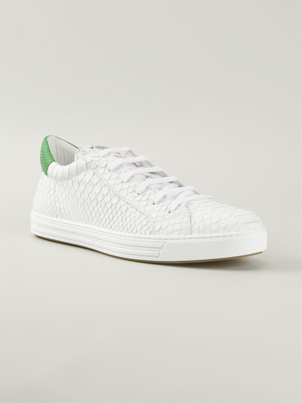 DSquared² Embossed Crocodile Effect Sneakers in White for Men - Lyst