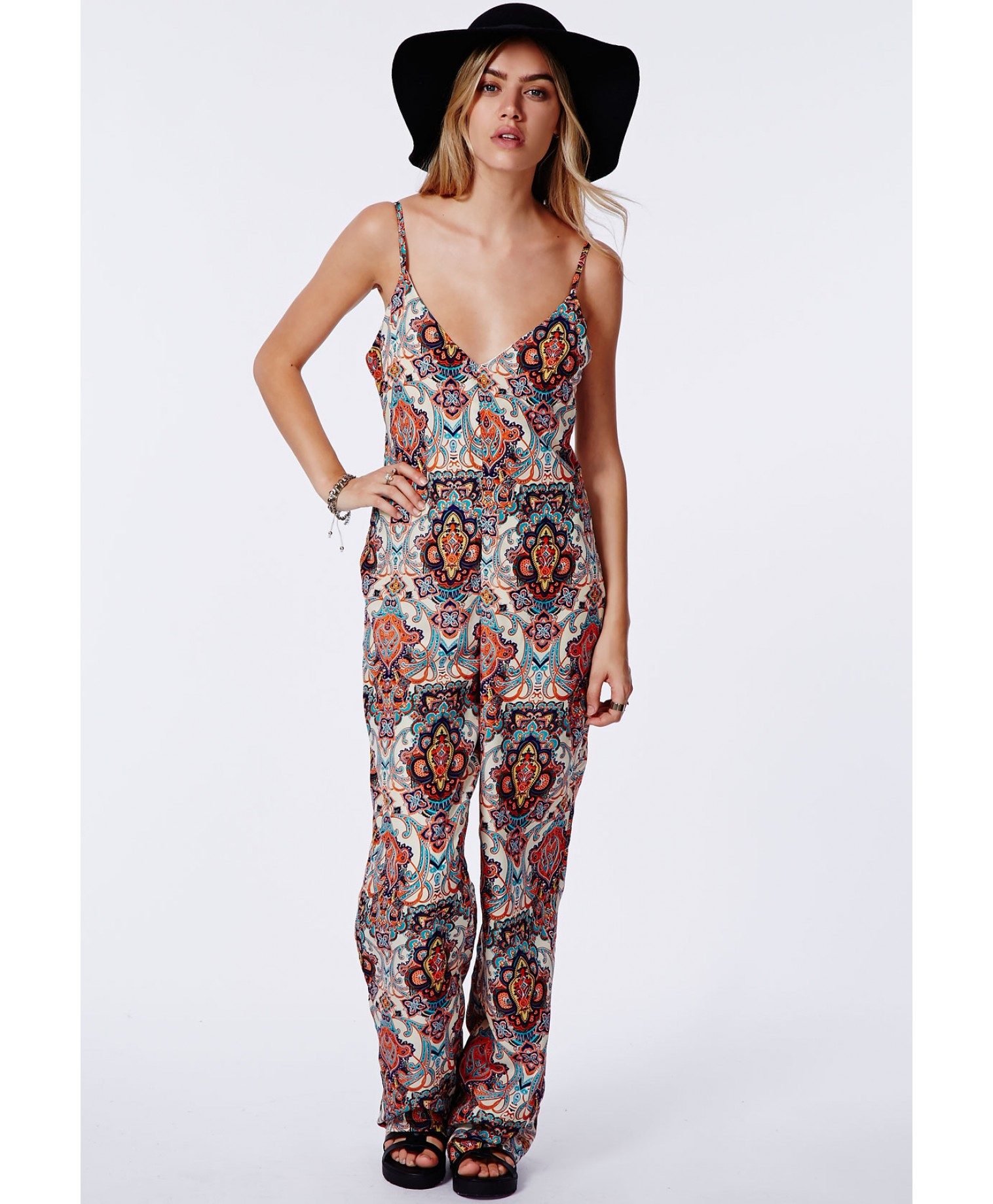 missguided cyryla ethnic print jumpsuit in blue lyst missguided cyryla ethnic print jumpsuit in blue lyst