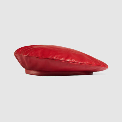 gucci leather beret