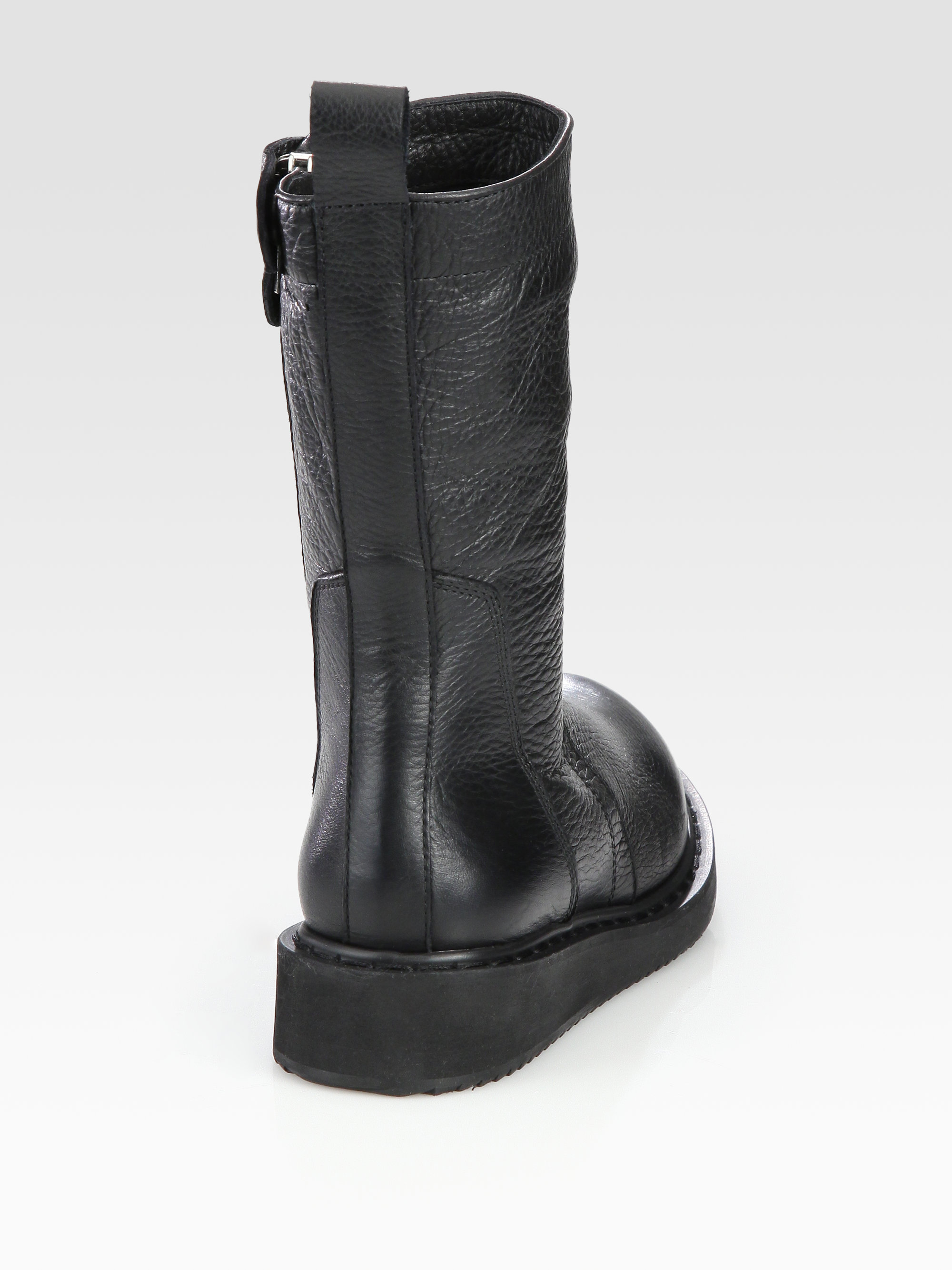rick owens mid calf boots