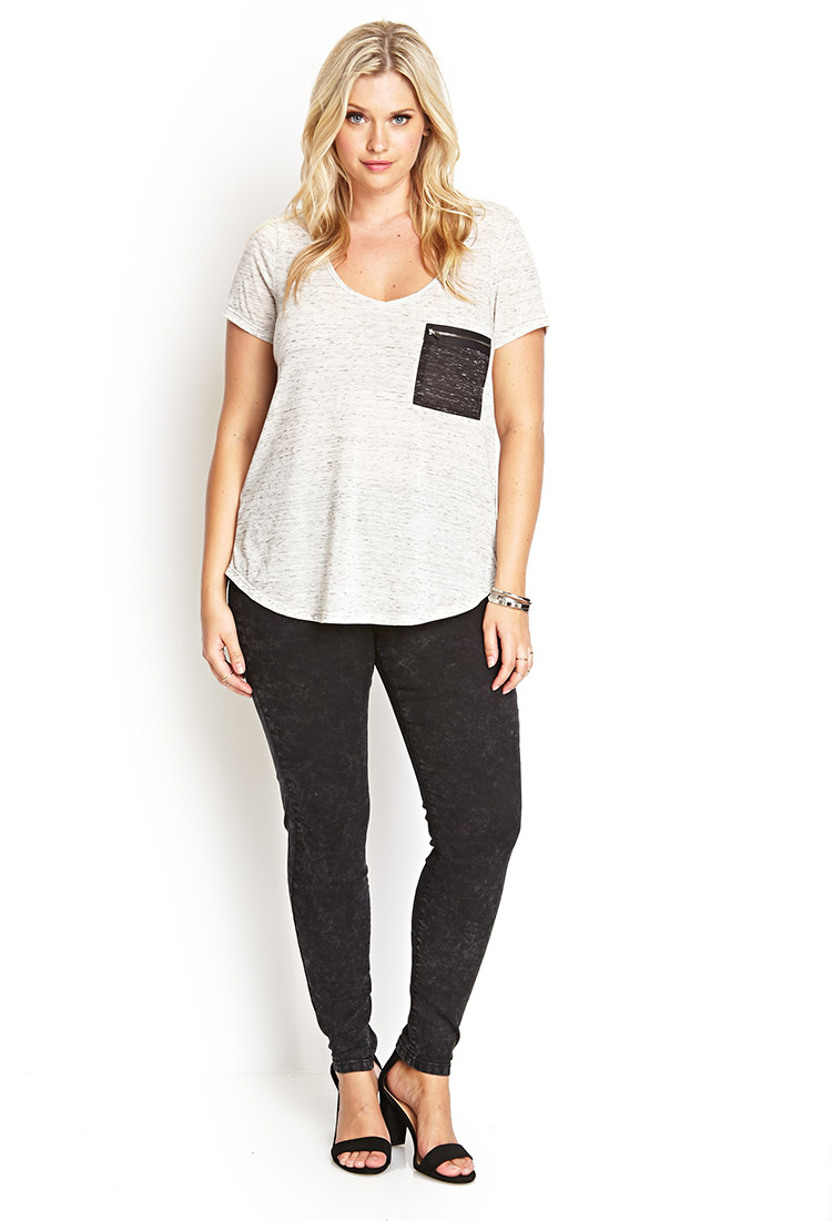 Forever 21 Acid Wash Denim Jeggings in Black/Grey (Black) - Lyst
