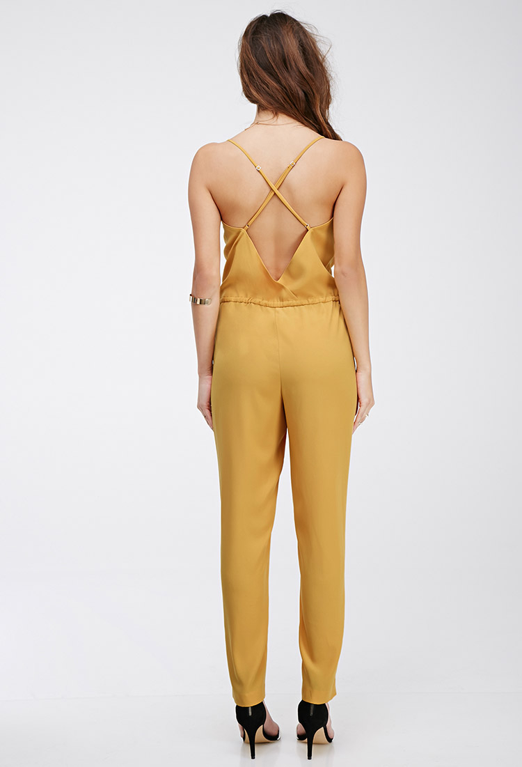 forever 21 mustard jumpsuit