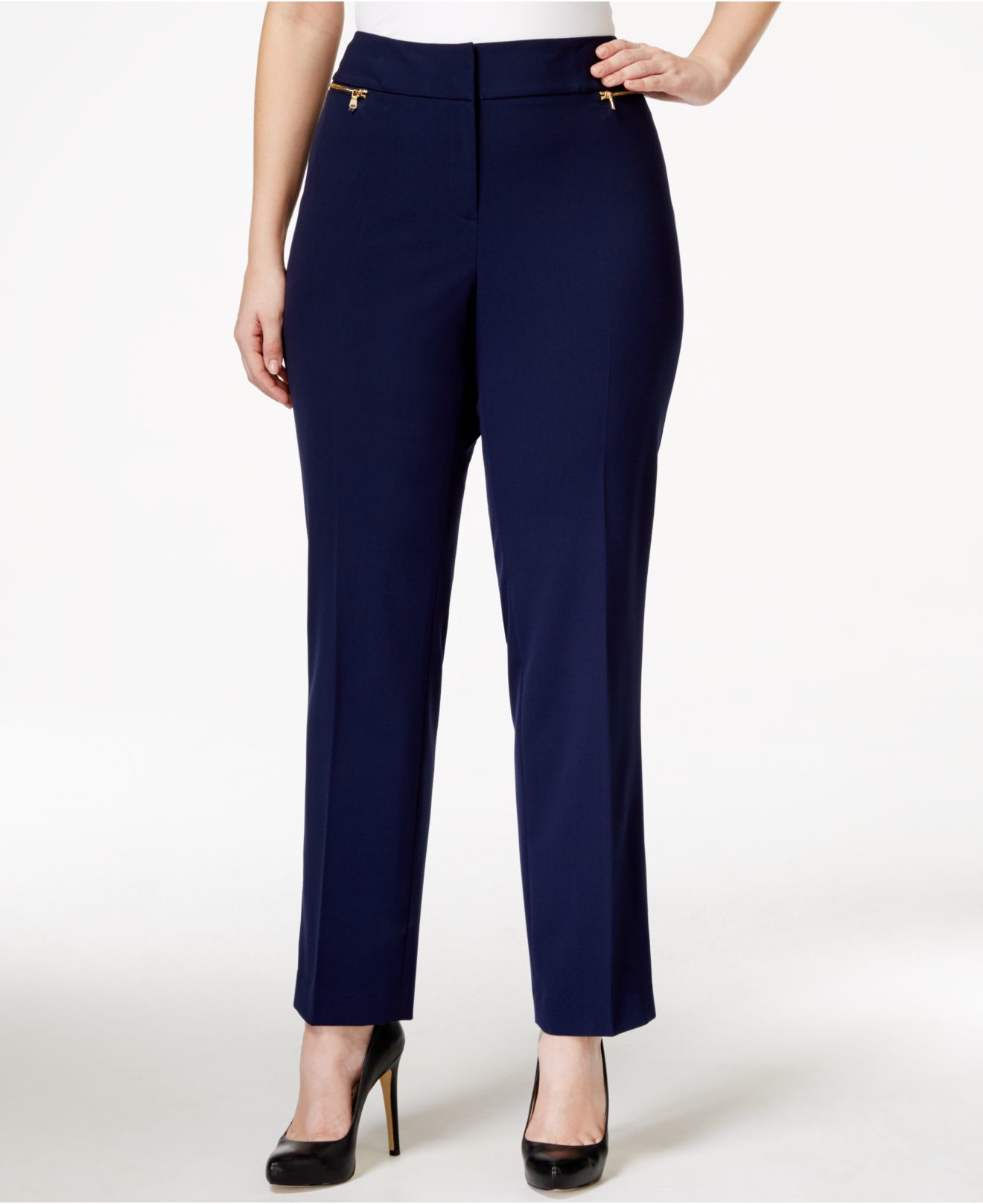 Plus size straight leg pants