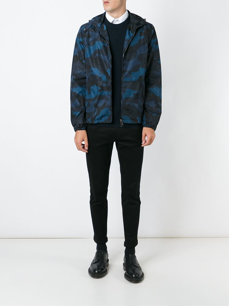 Valentino Camouflage Jacket in Blue for Men | Lyst