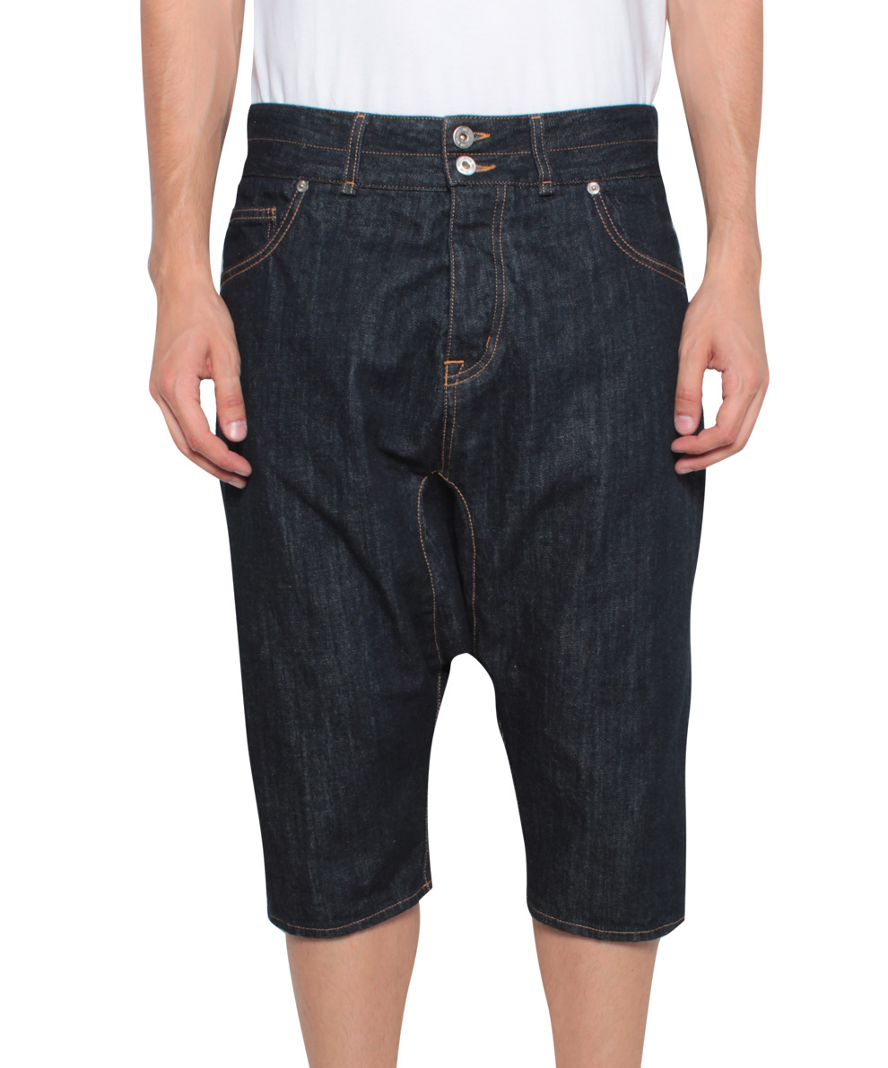 Lyst - Love Moschino Cotton Denim Baggy Bermuda Shorts in Blue for Men