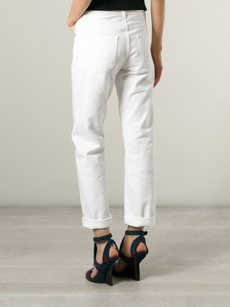 loose fit white jeans