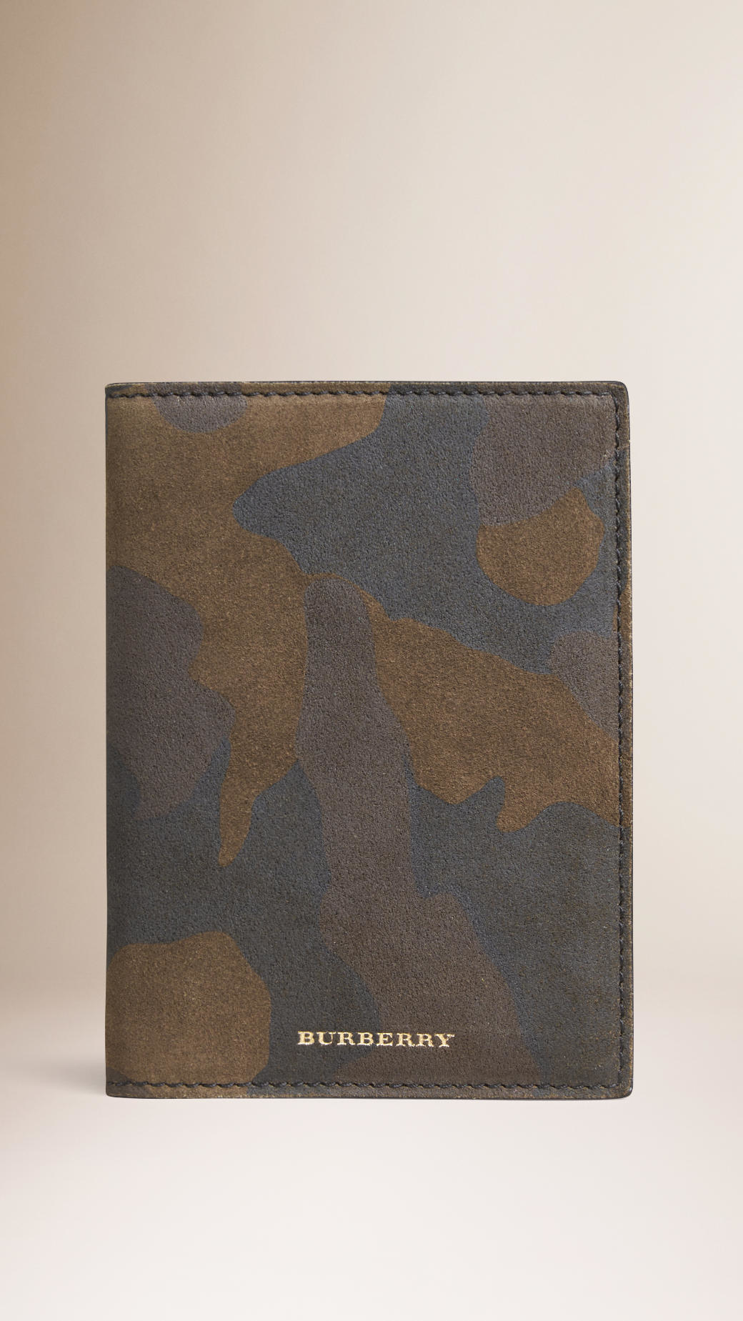 Burberry Camouflage Print Suede Passport Cover in Green for Men - Lyst