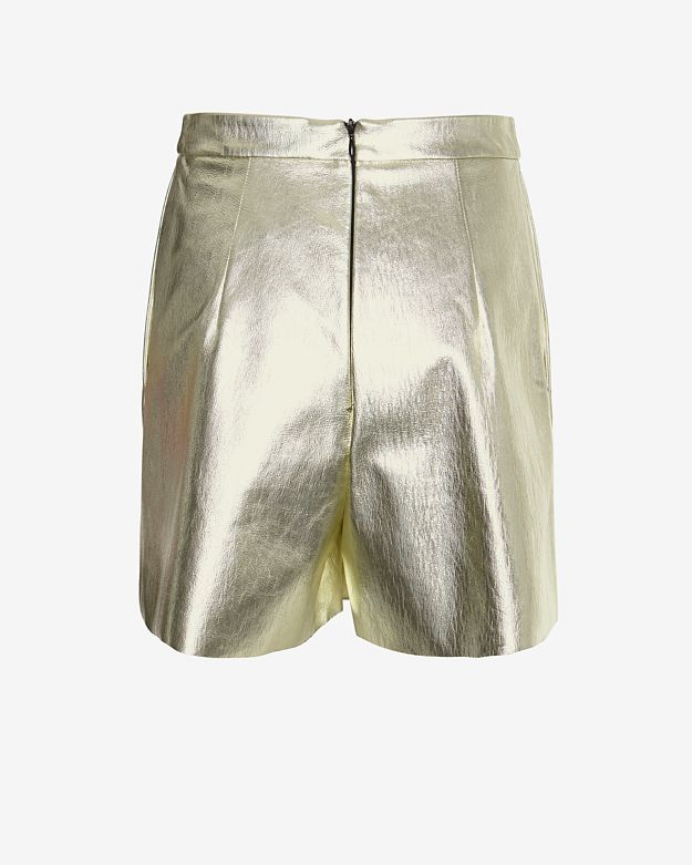 Lyst Msgm Gold Lame Shorts in Metallic