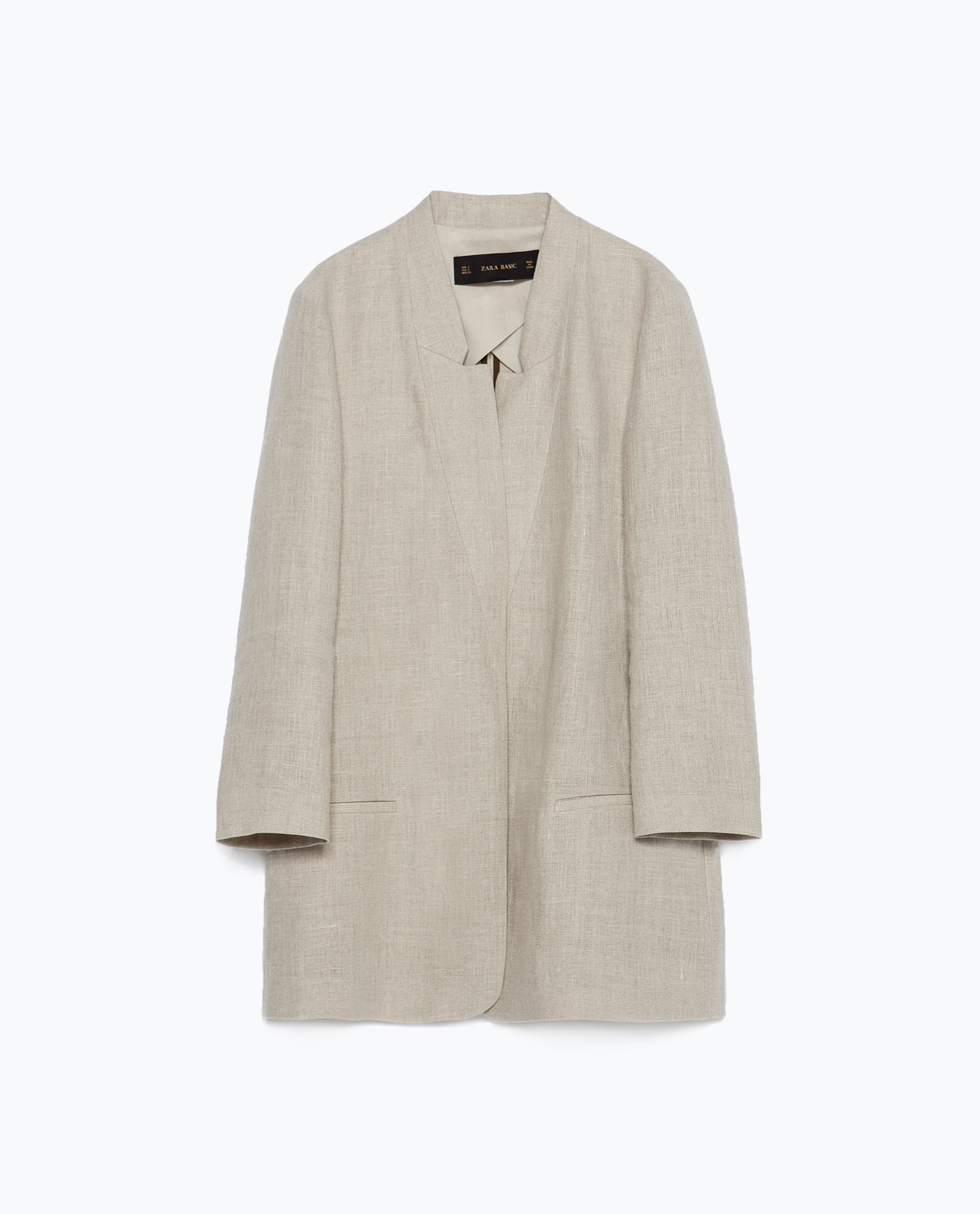 Zara Rustic Linen Coat in Beige Lyst