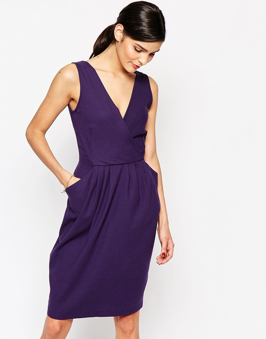 purple dress with pockets