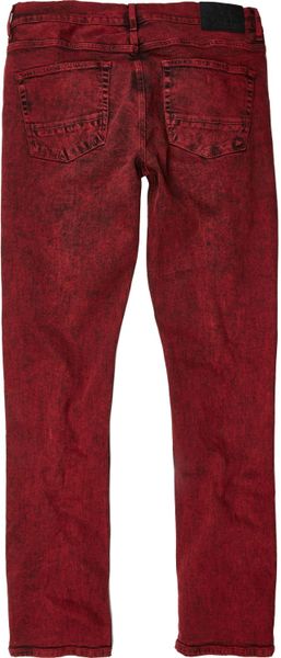 River Island Red Acid Wash Flynn Skinny Jeans in Red for Men | Lyst