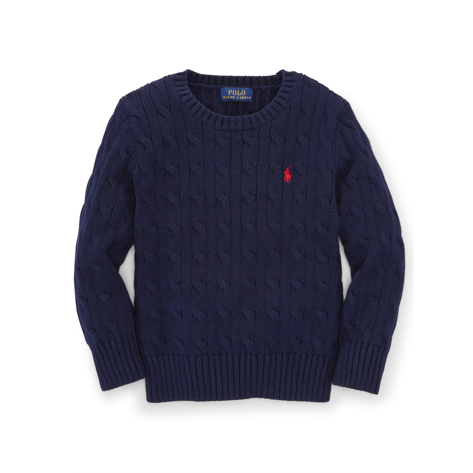 Ralph Lauren Cable-knit Cotton Sweater in Blue for Men - Lyst