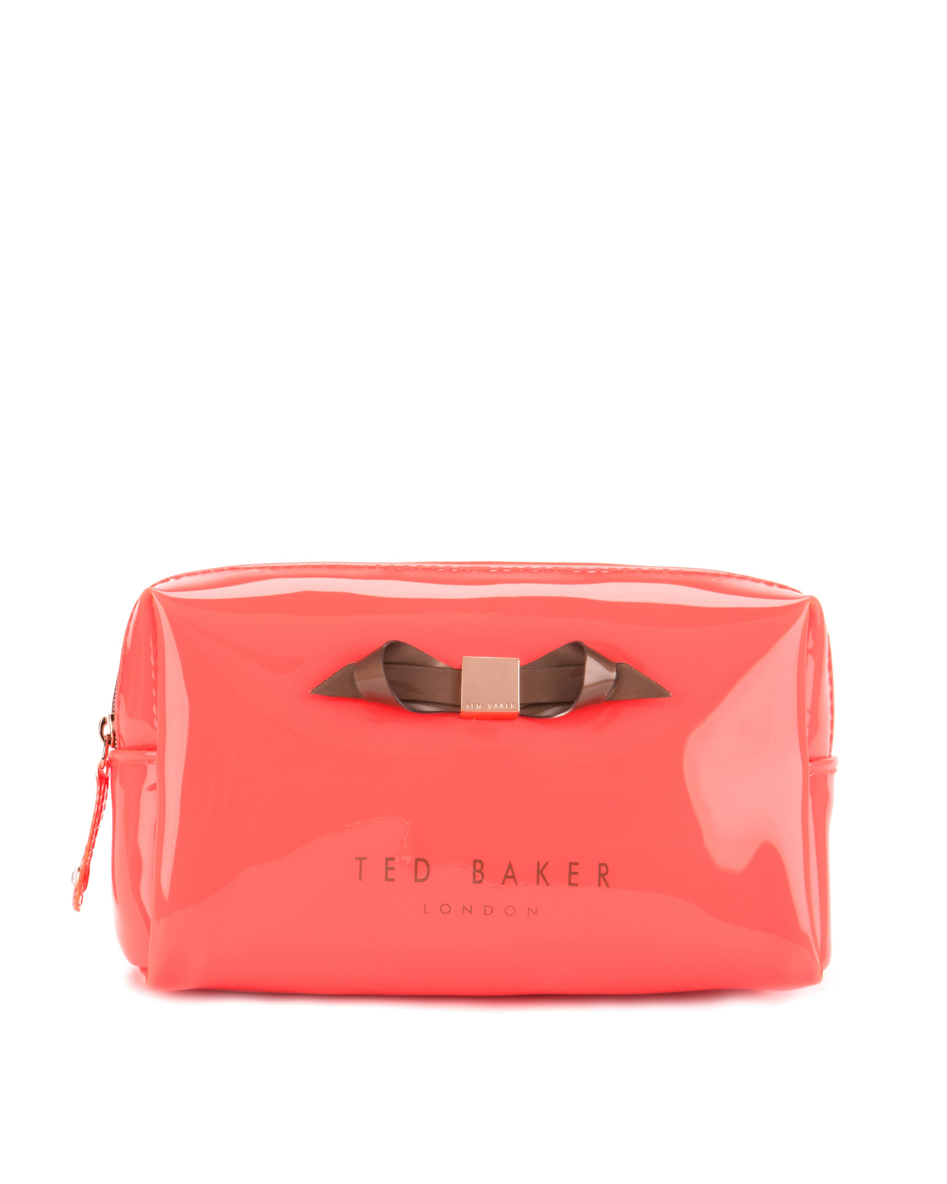 Ted baker Nellyy Small Slim Bow Wash Bag in Orange Lyst