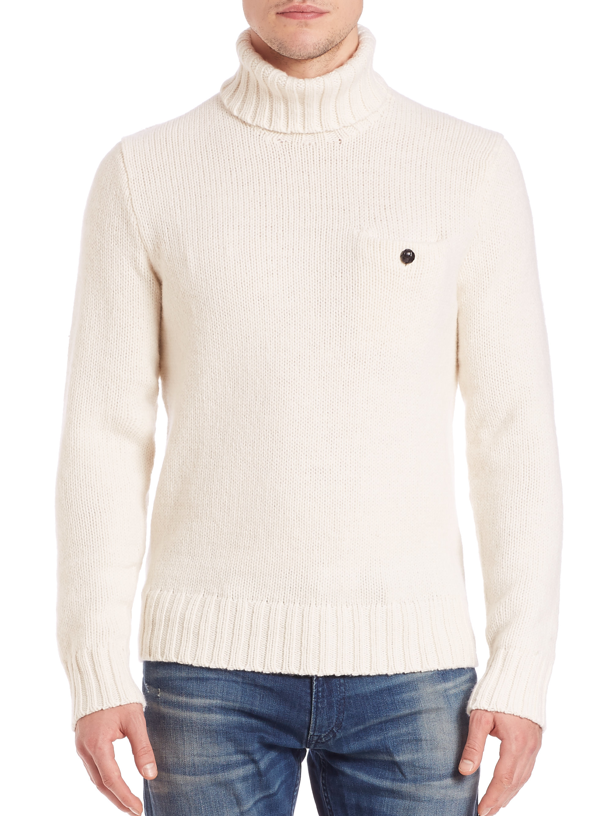 Polo Ralph Lauren Wool Turtleneck Sweater in Cream (Natural) for Men - Lyst