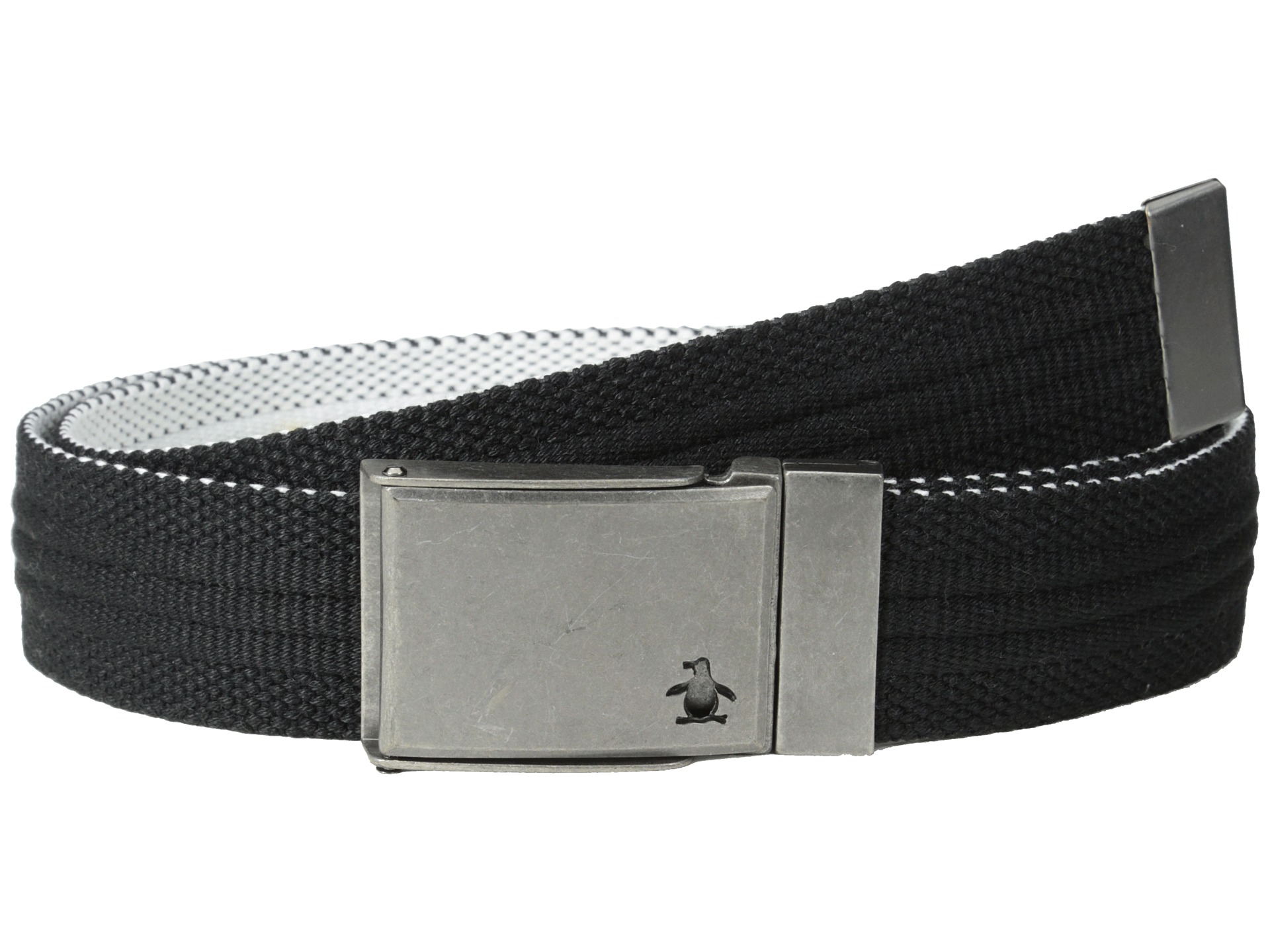 Original Penguin Solid Reversable Web Belt in Black for Men - Lyst