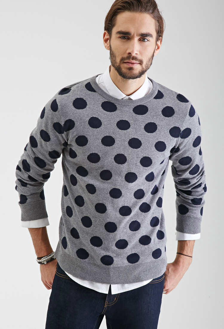 Forever 21 Cotton Polka Dot Sweater in ...