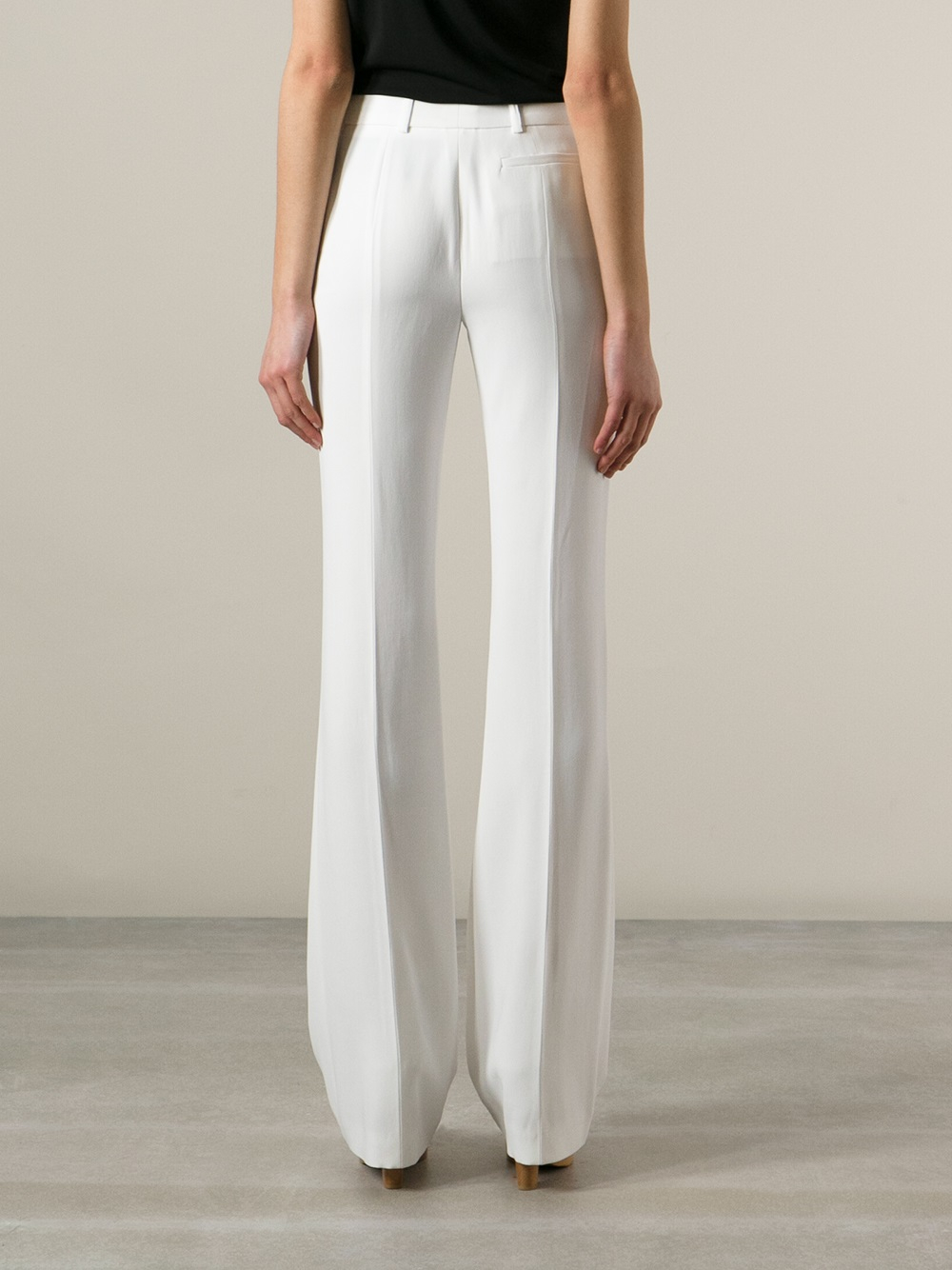 Alexander McQueen Bootcut Trouser in White - Lyst