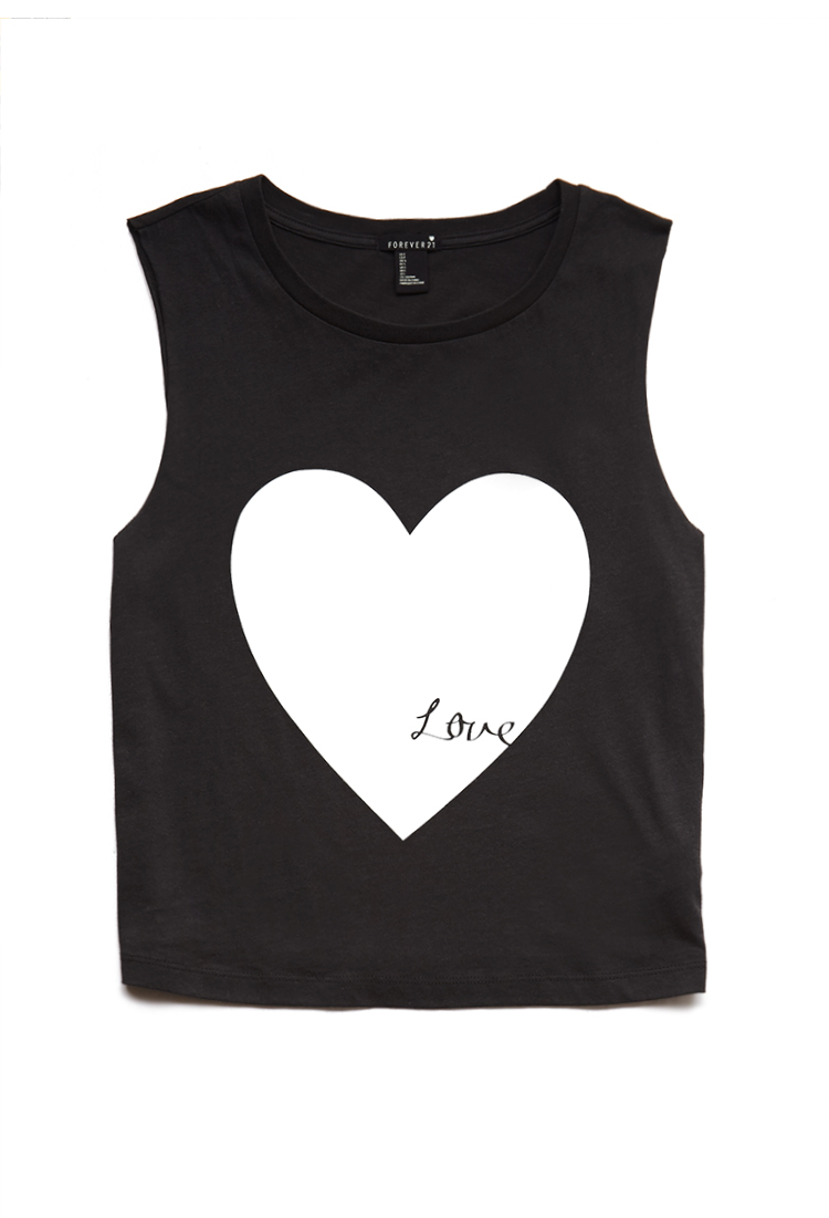Forever 21 Femme Love Muscle Tee in Gray | Lyst