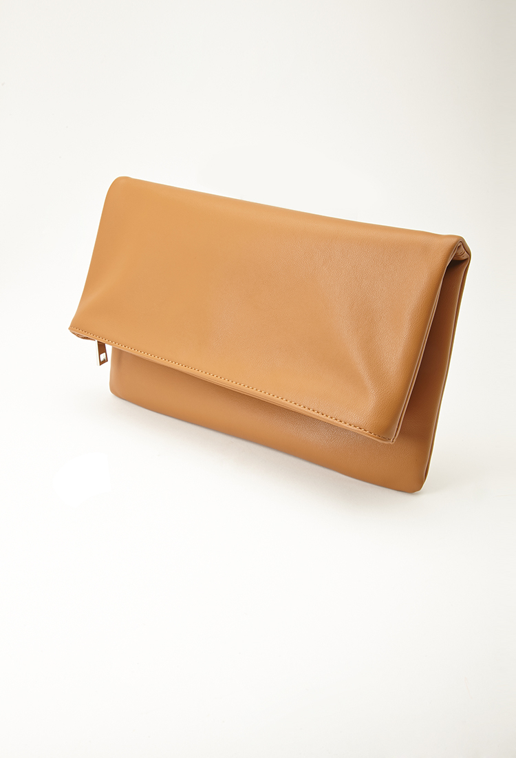 leather foldover clutch