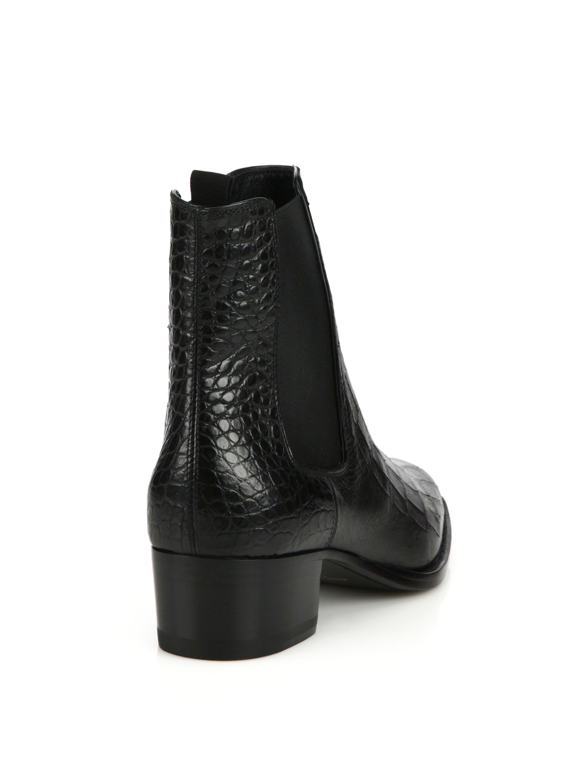 black croc ankle boot