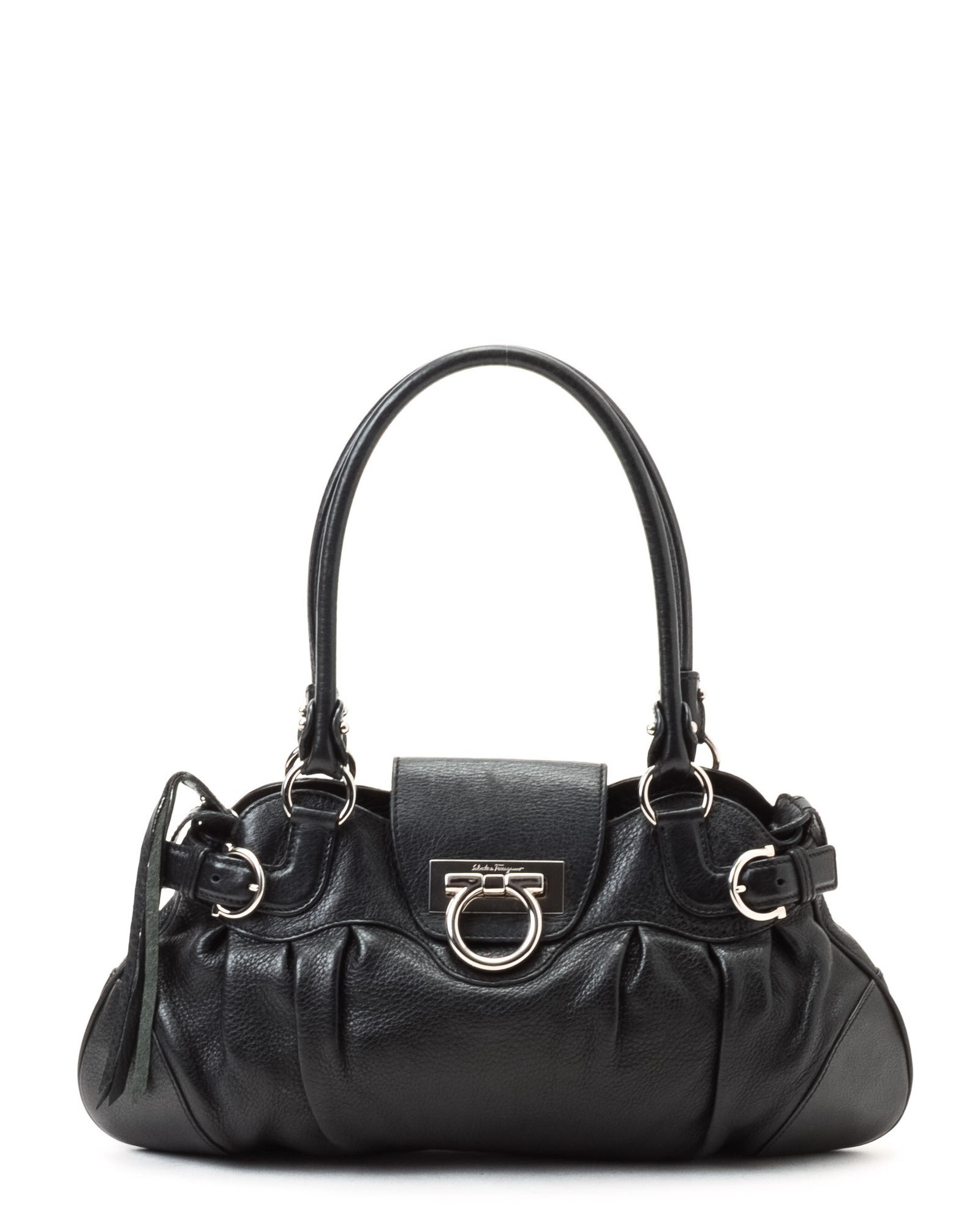 Lyst Ferragamo Black Handbag Vintage in Black
