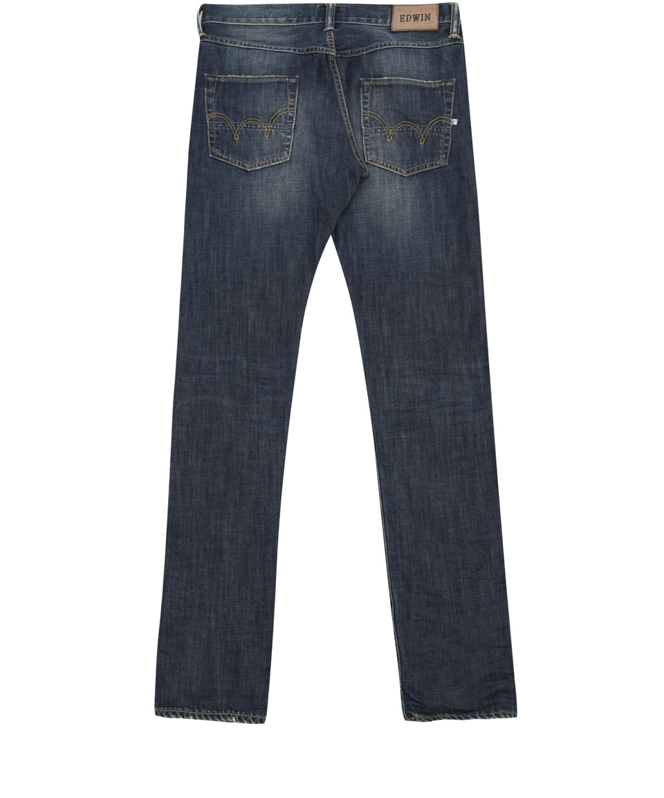 Blurred Wash Edwin Denim ED-55 Relaxed Tapered Jeans