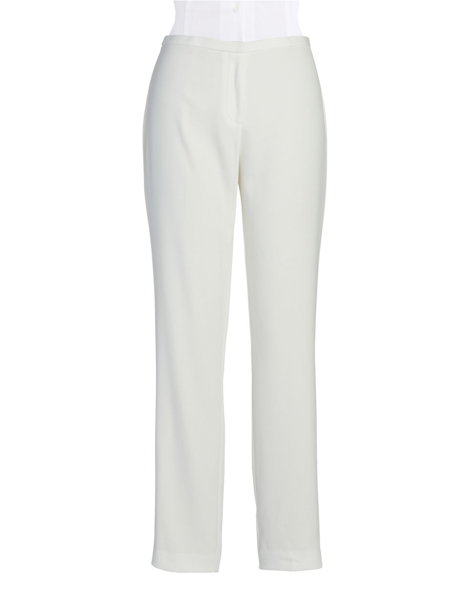 T tahari Straight Leg Dress Pants in White | Lyst