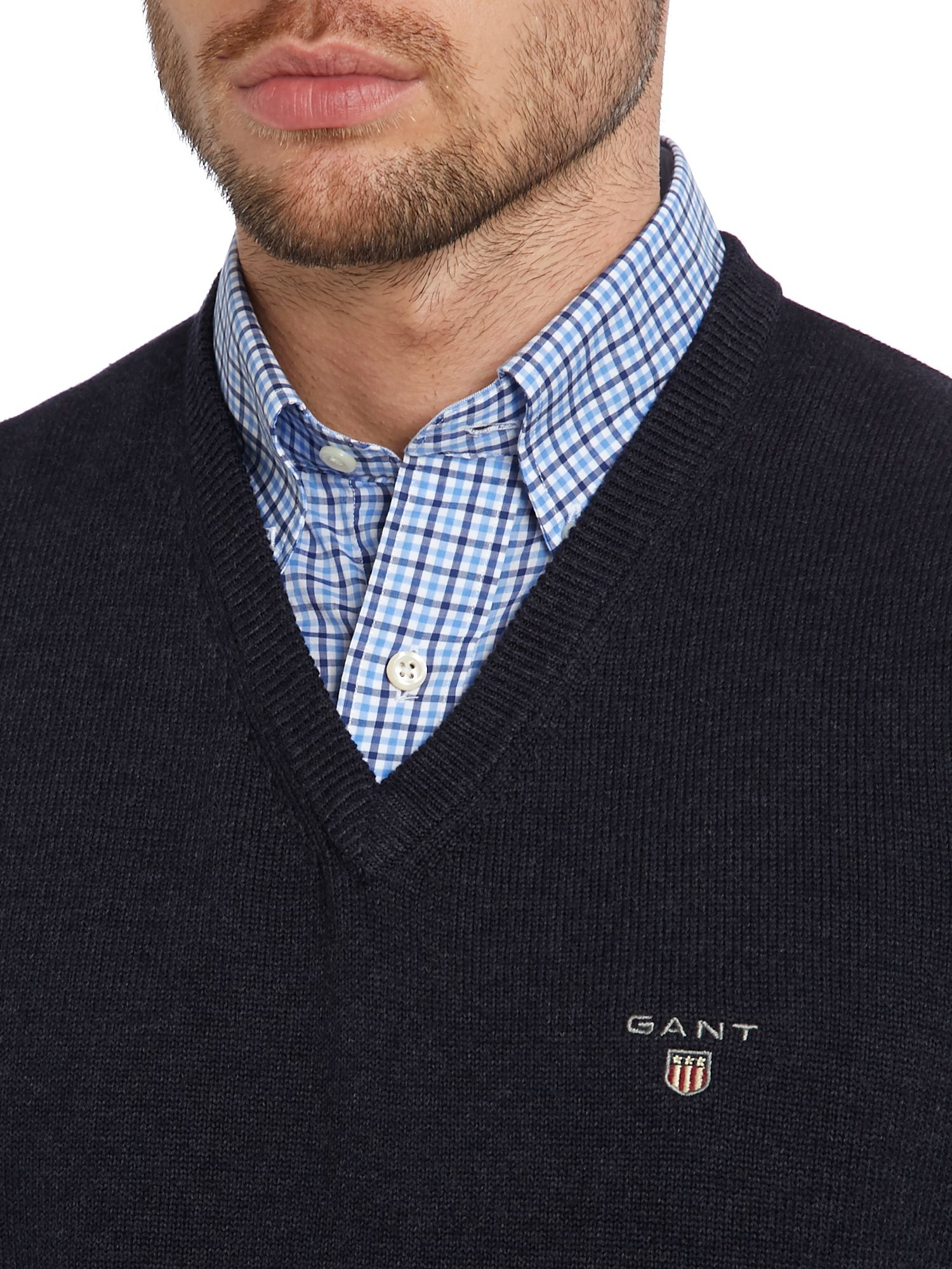 Gant Cotton Slipover in Blue for Men Lyst