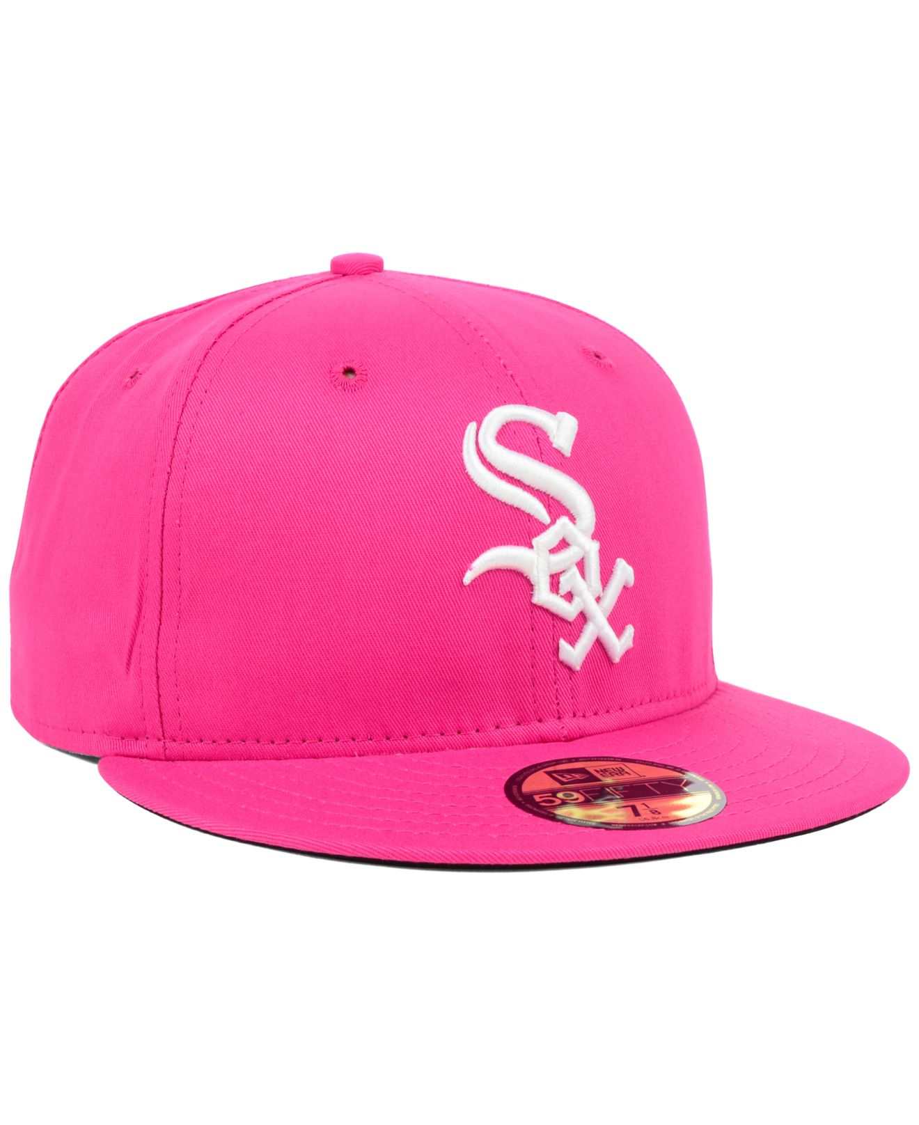 Girl's Youth Chicago White Sox New Era Pink Jersey Stars V-Neck T-Shirt