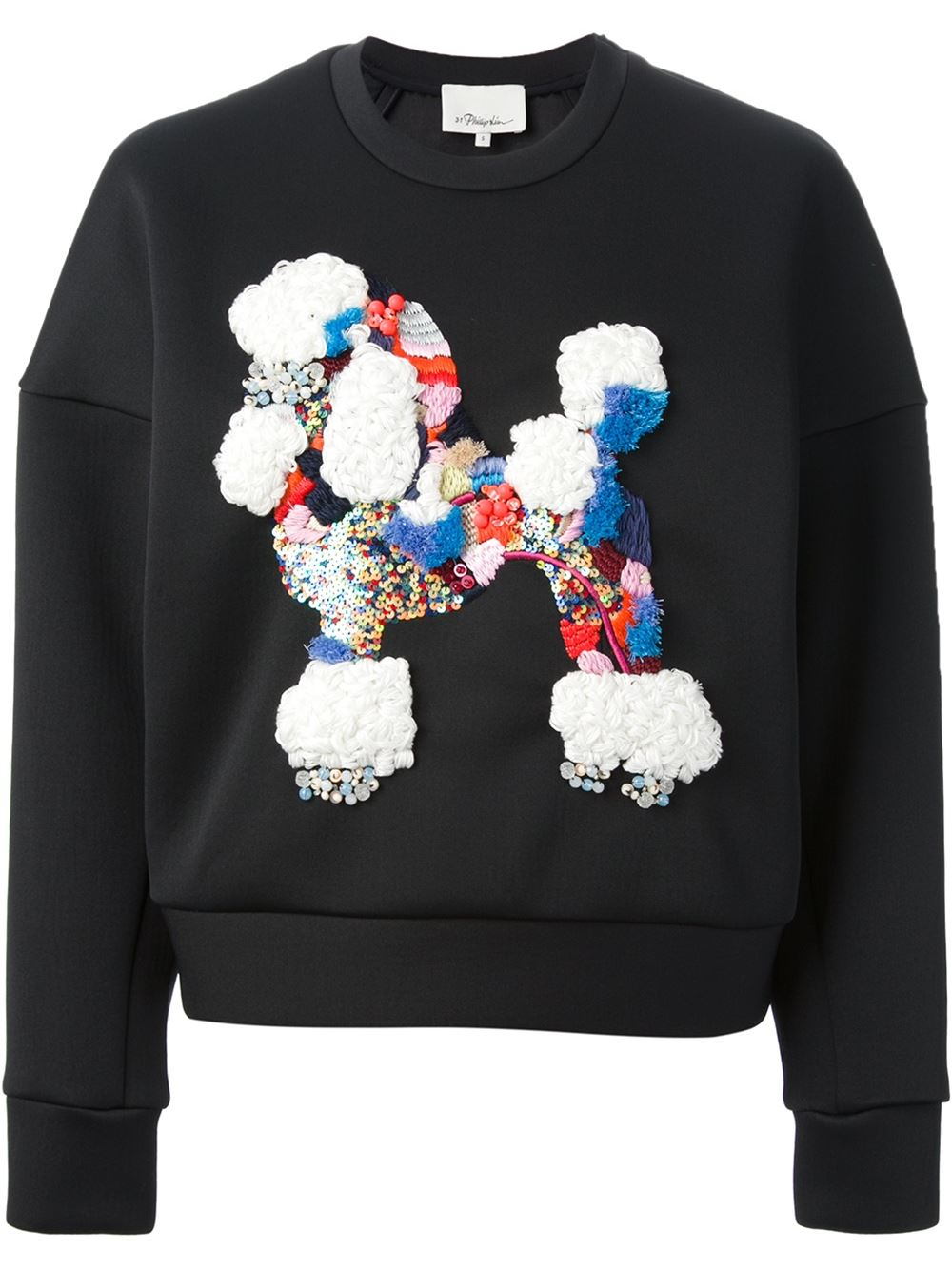Lyst - 3.1 Phillip Lim Embroidered Poodle Sweatshirt in Black