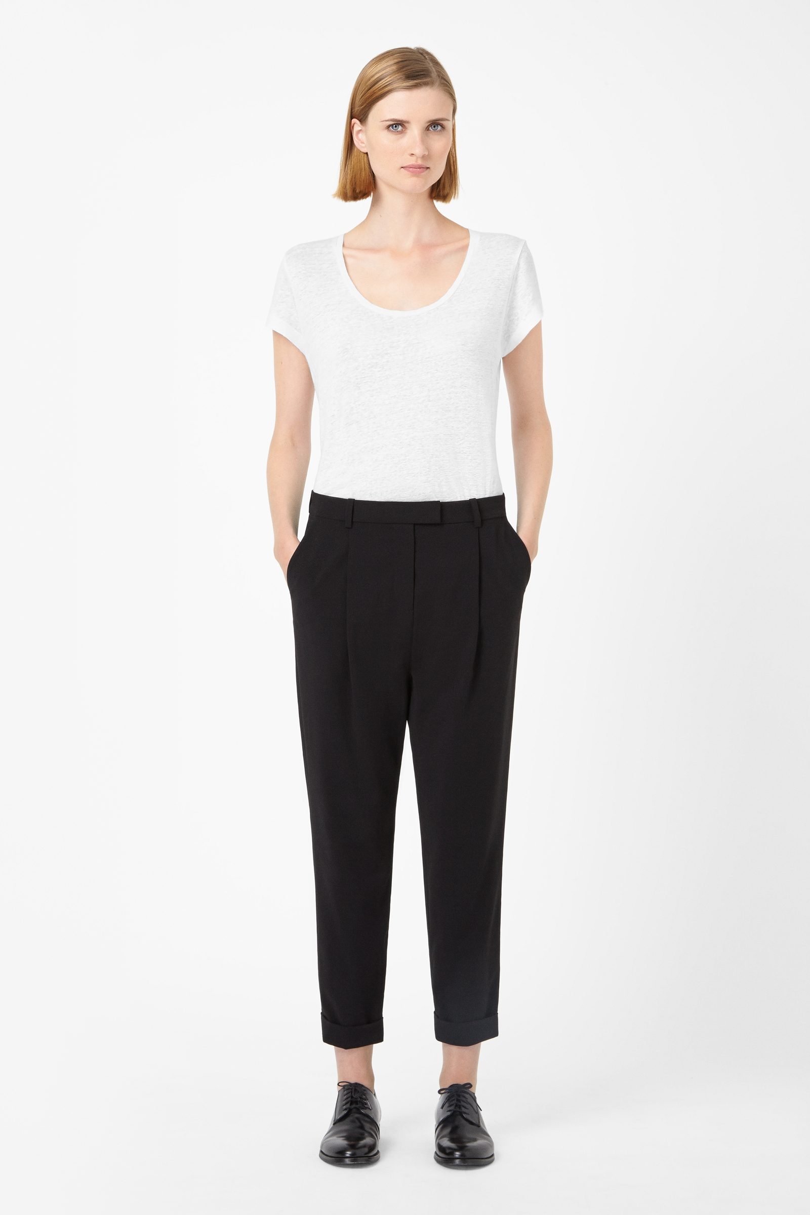 black cuffed pants