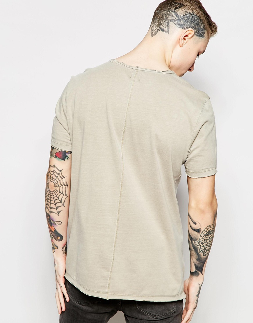 ASOS Cotton T-shirt With Raw Edges And Exposed Seams - Gray for Men - Lyst