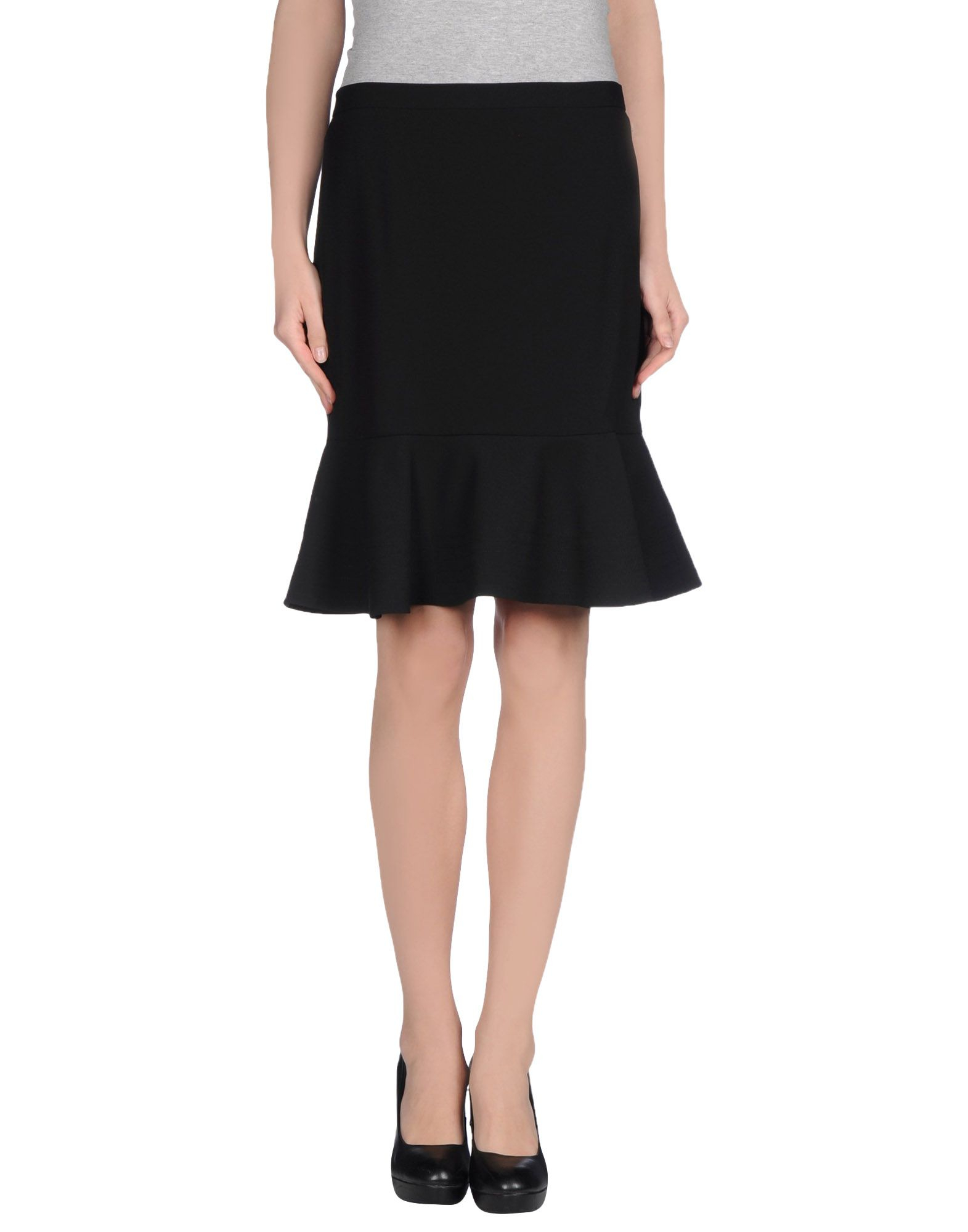 DKNY Knee Length Skirt in Black - Lyst