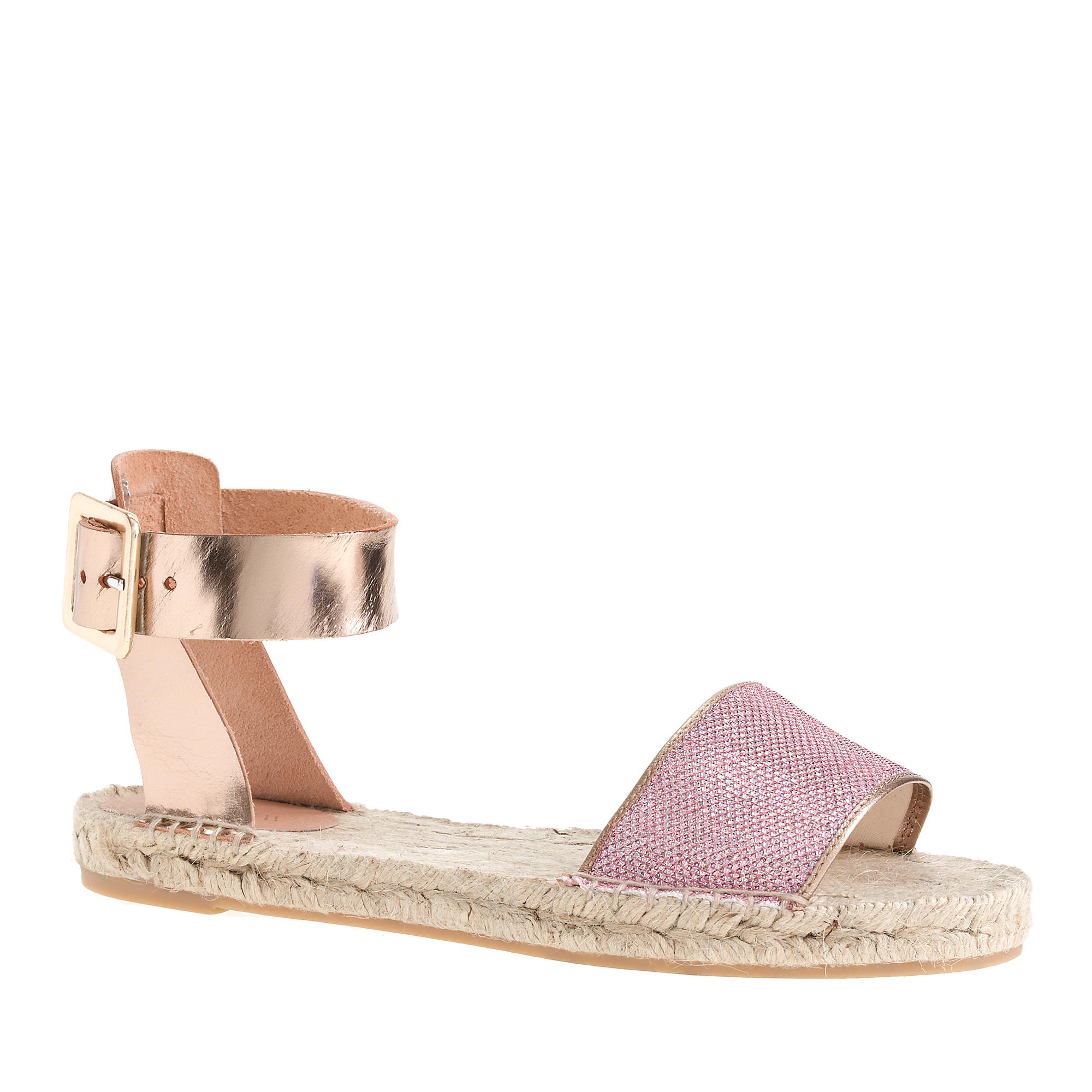 J.Crew Glitter Ankle-strap Espadrille Sandals in Pink - Lyst