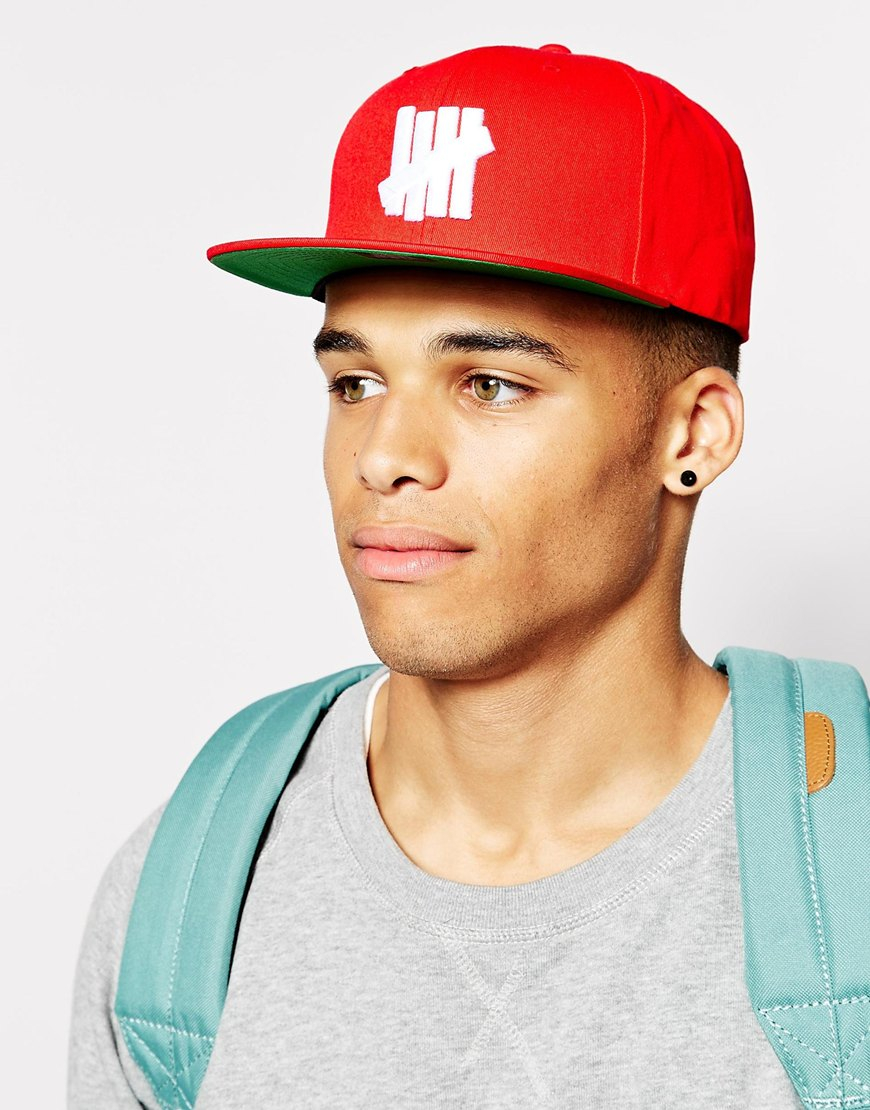 Undefeated 5 Strike Snapback Cap in Red for Men | Lyst