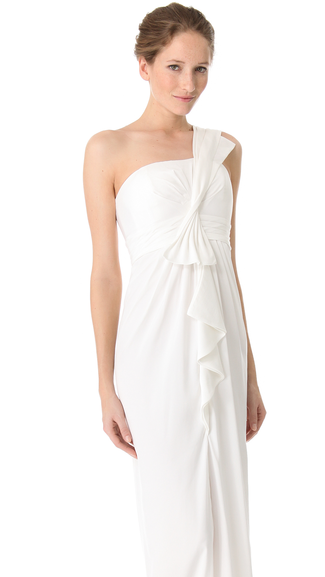 Lyst - Bcbgmaxazria Barbara One Shoulder Gown - White in White